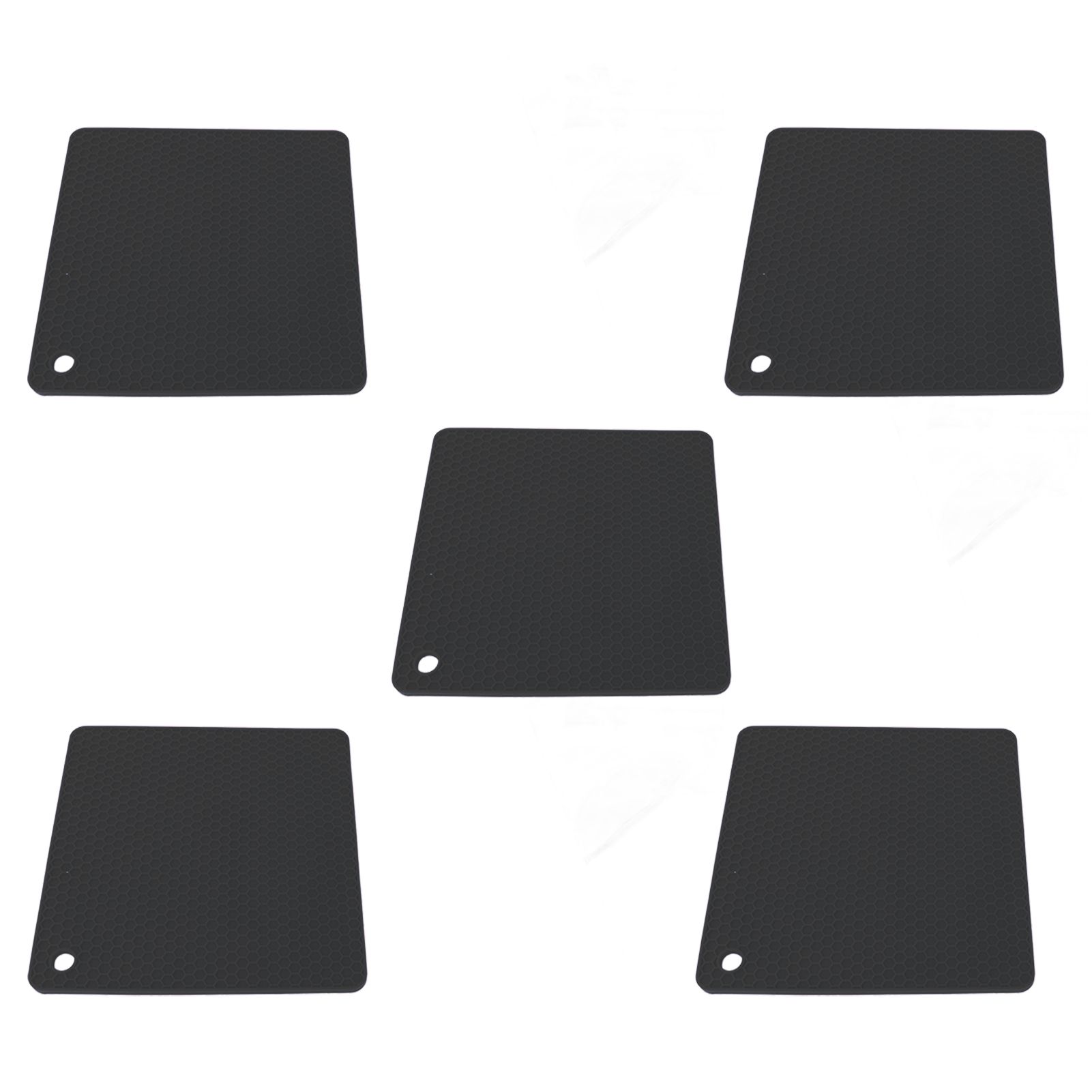 5pcs Silicone Pot Holders Mat Heat Resistant Anti Slip Square Honeycomb Trivet view 10