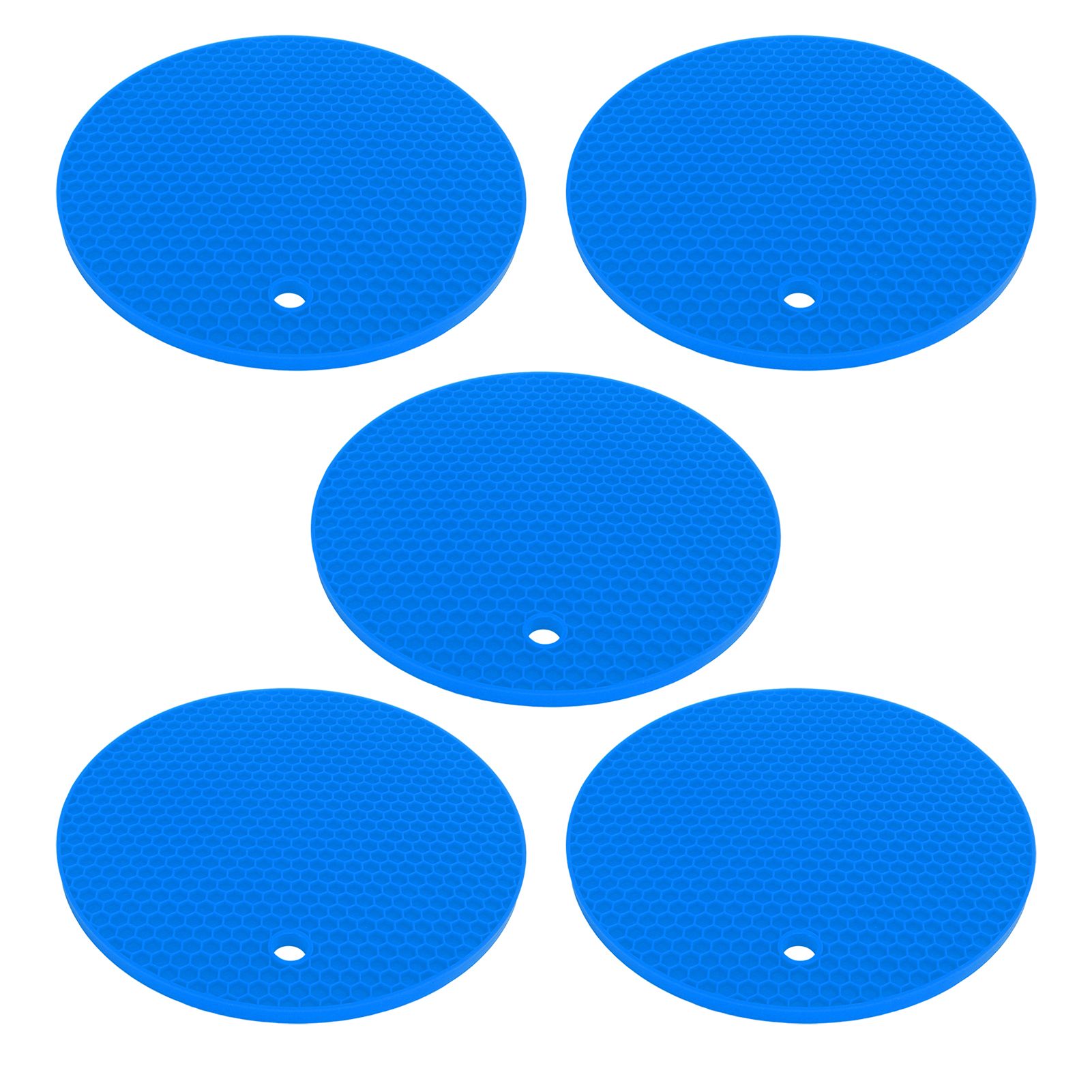 5PCS Silicone Trivet Mats Round Multipurpose Heat Resistant Non Slip Pads Pot view 4