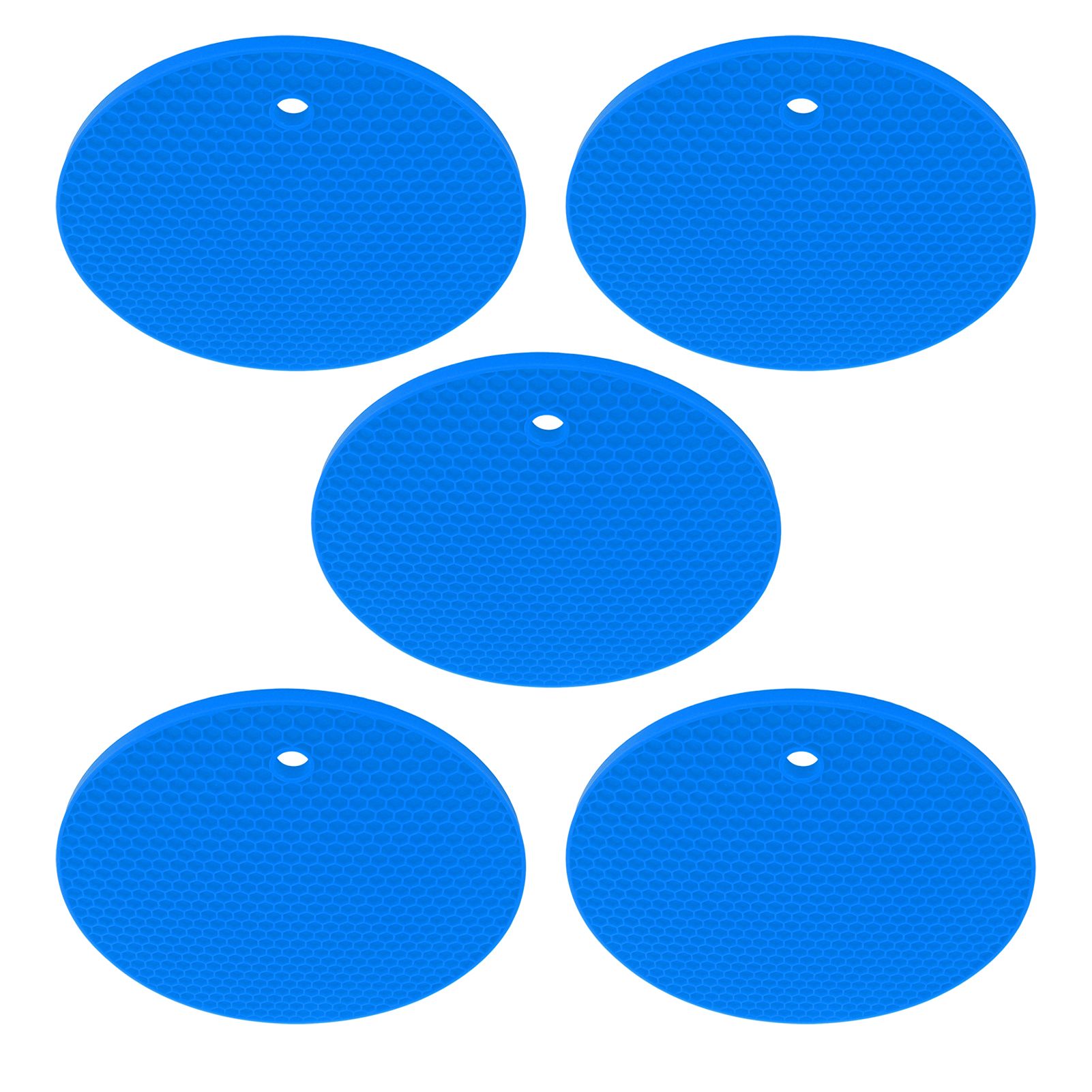 5PCS Silicone Trivet Mats Round Multipurpose Heat Resistant Non Slip Pads Pot view 9
