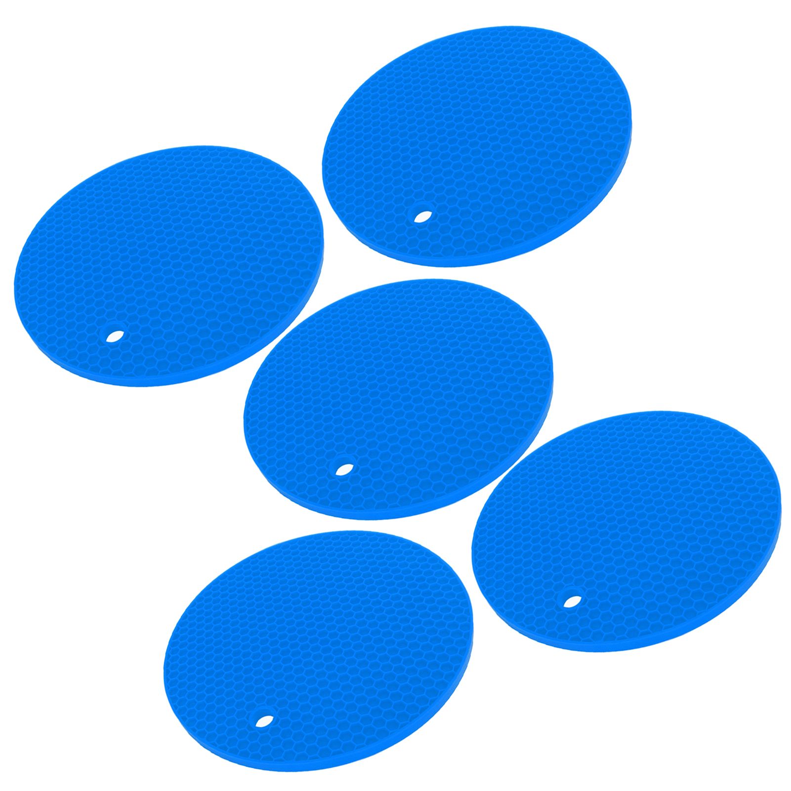 5PCS Silicone Trivet Mats Round Multipurpose Heat Resistant Non Slip Pads Pot view 10
