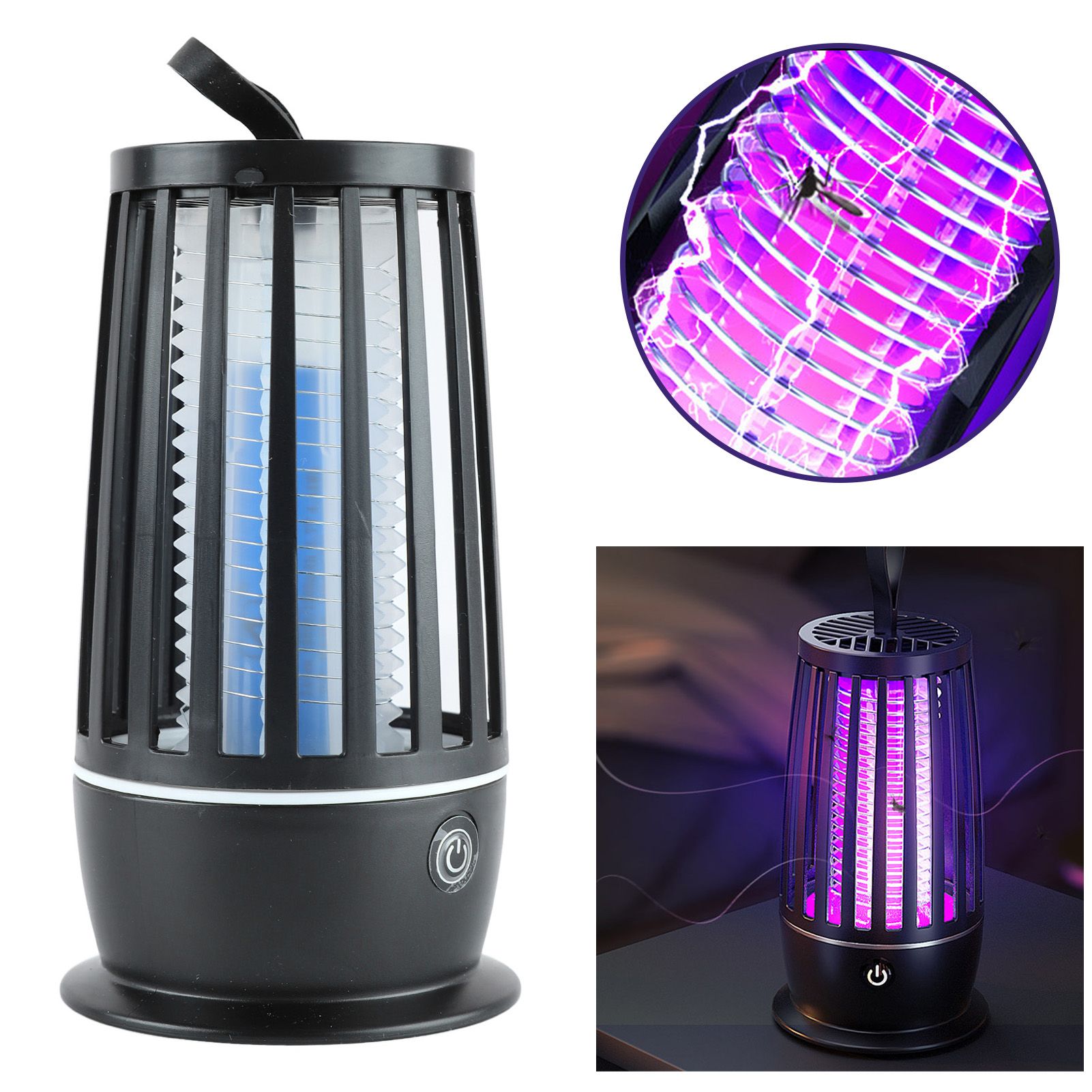 Electric Fly Killing Light 110V 220V PP USB Rechargeable Silent Fly Trap Lamp view 12