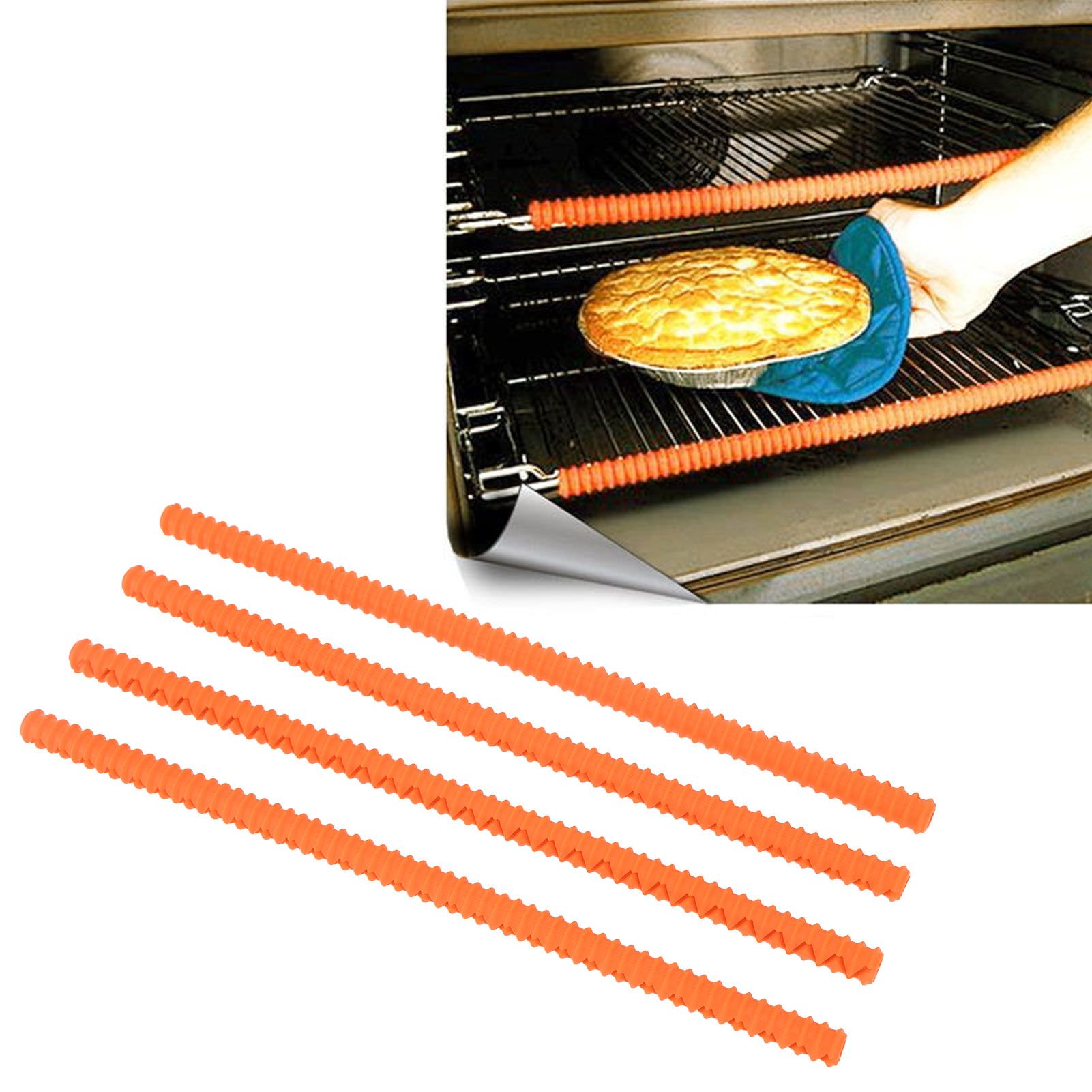 4PCS Oven Rack Protector Heat Resistant Silicone Edge Liner Cover Oven view 11