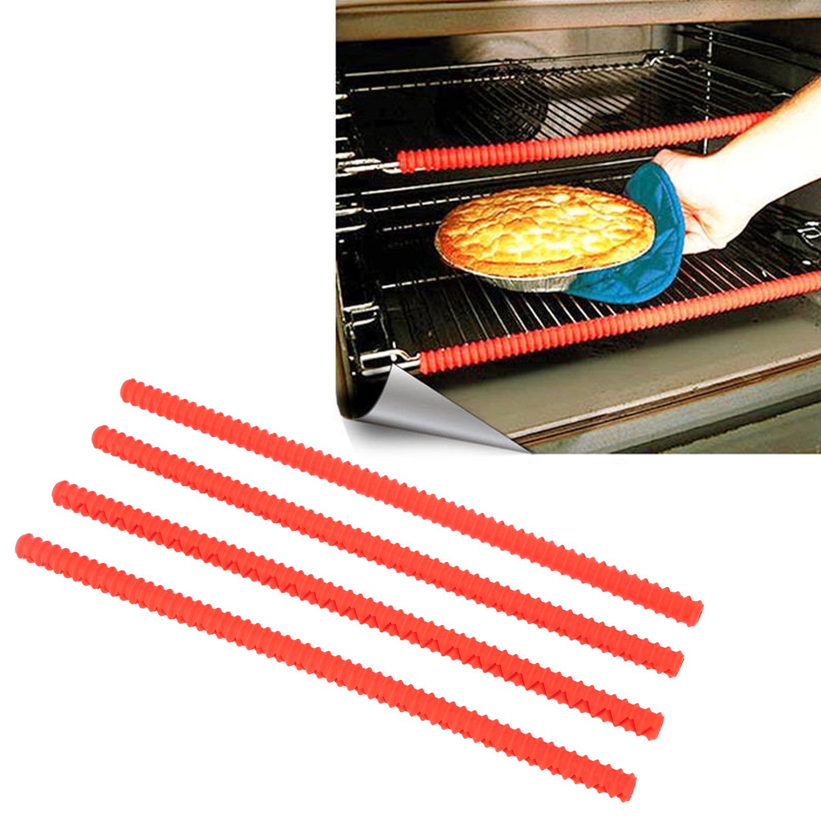 4PCS Oven Rack Protector Heat Resistant Silicone Edge Liner Cover Oven view 11