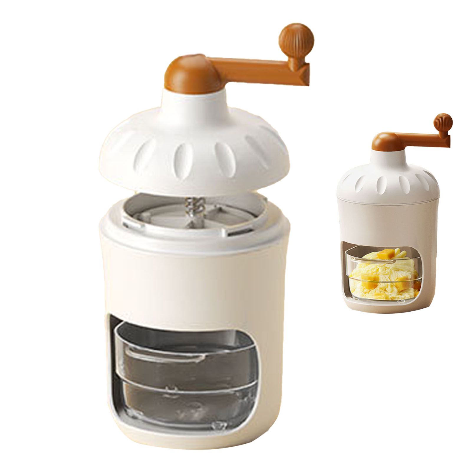 Hand Crank Shaved Ice Machine Stainless Steel Blades Safe Portable Ice Crusher view 4