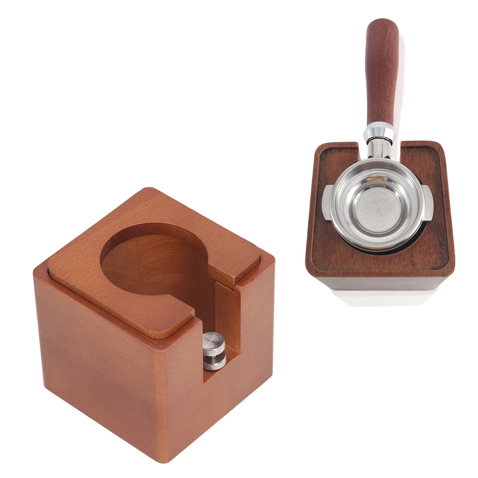 Coffee Portafilter Holder Station Wood Coffee Portafilter Tamping Stand for view 12