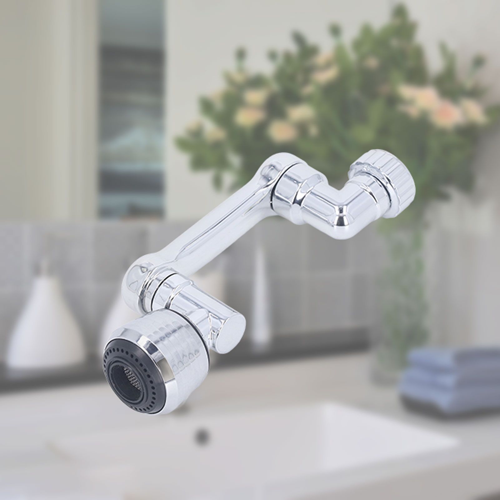 1080 Degree Swivel Faucet Extender ABS Sink Filter Extender for Bathroom Sink view 12