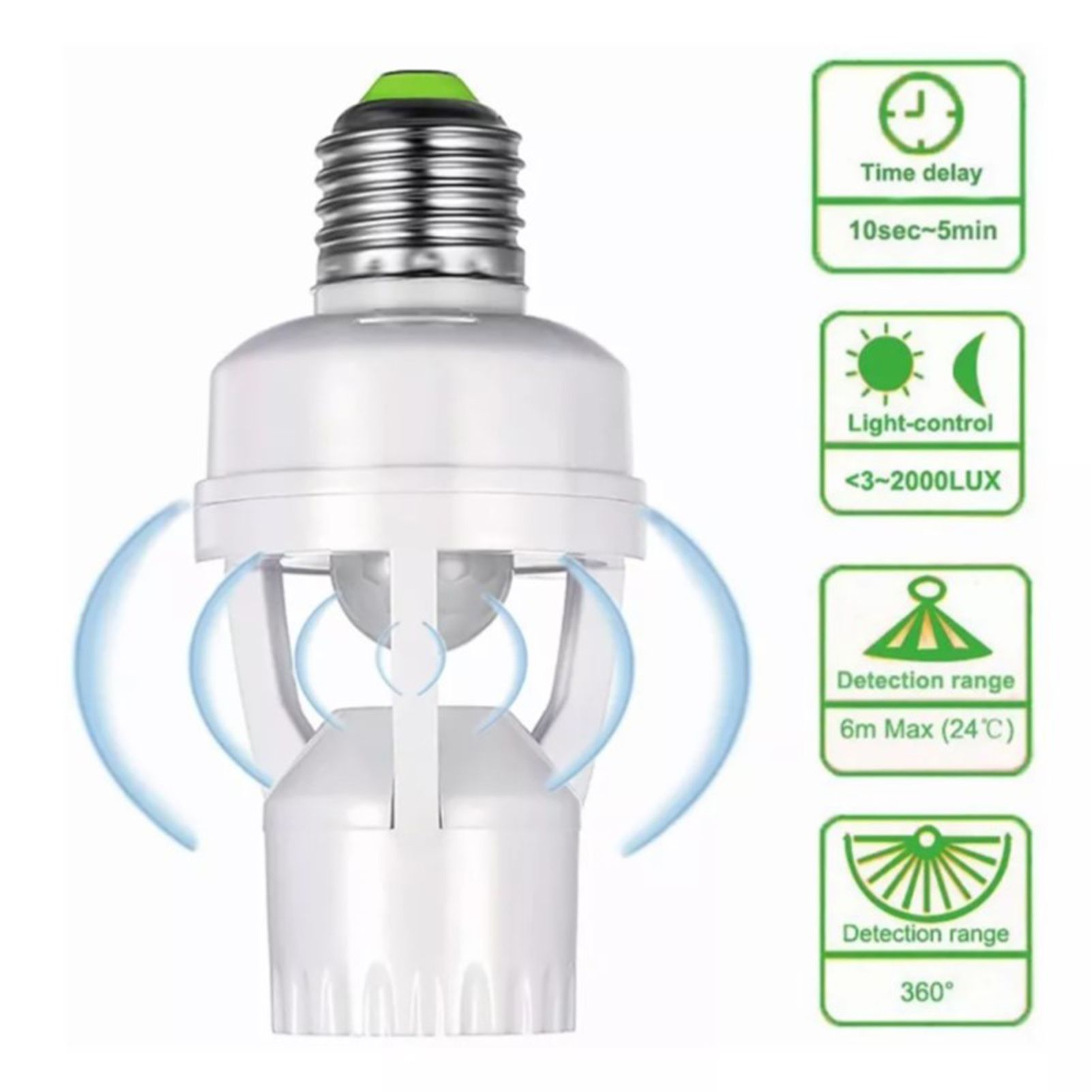 Sensor Bulb Light Switch Motion Detection Infrared Induction Adjustable Screw view 10