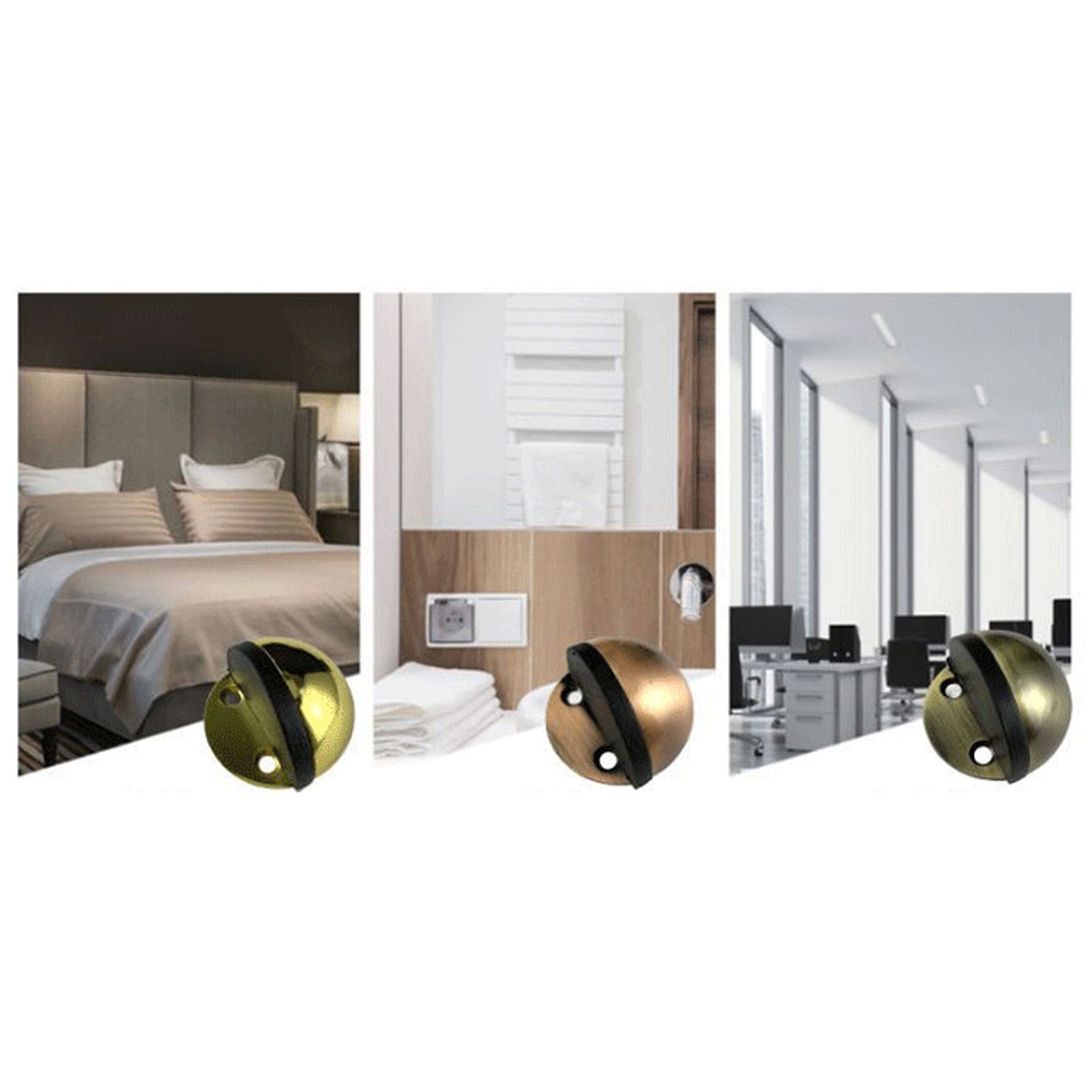 Dome Door Stop 304 Stainless Steel Sound Dampening Floor Door Bumper Punching view 9