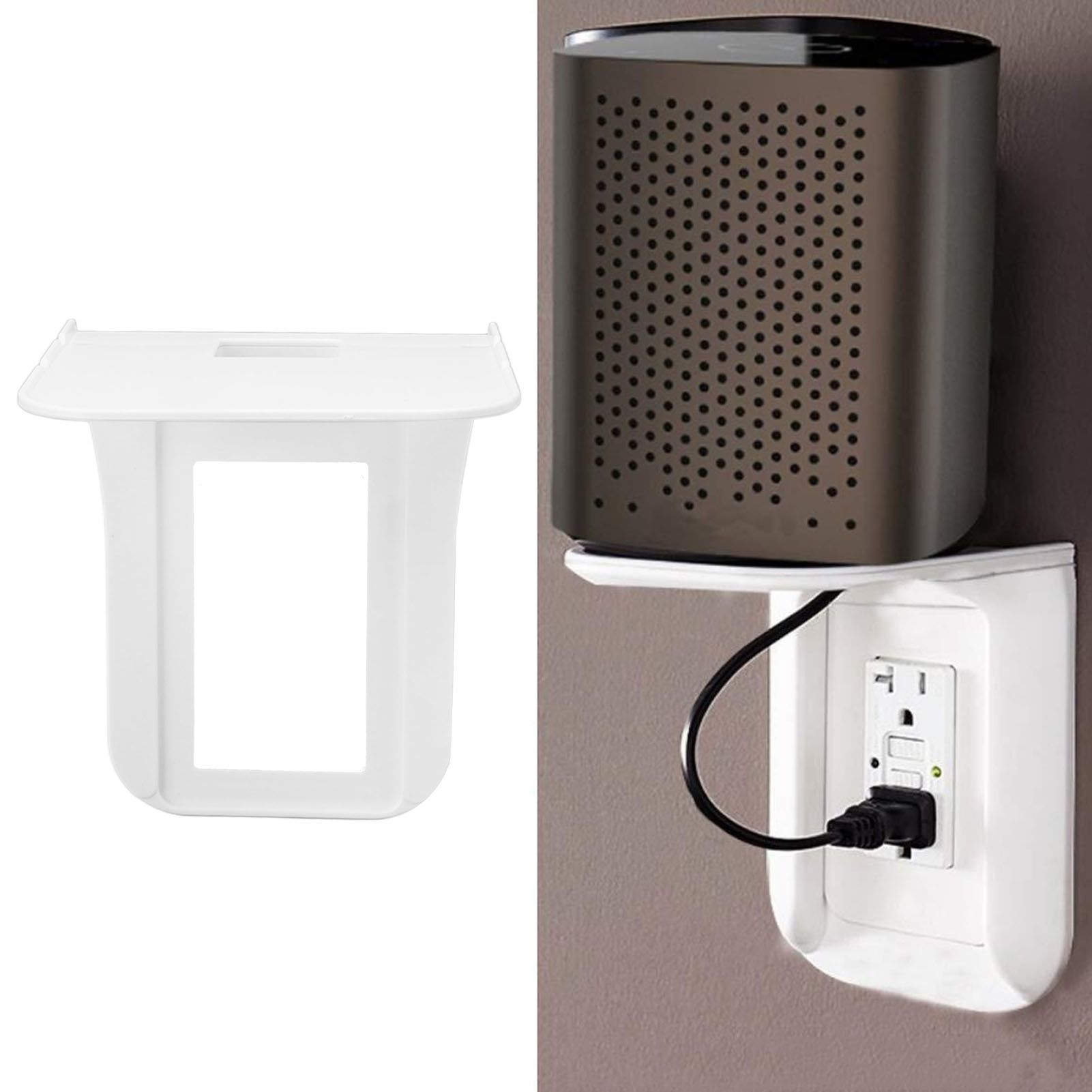 Wall Mounted Outlet Shelf ABS Hole Design Simple Power Charger Shelf Phone view 12