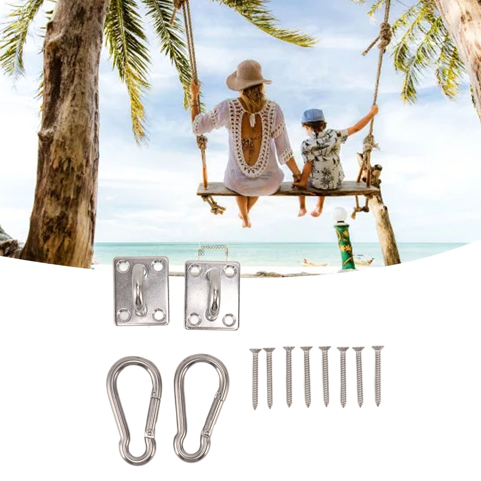 200kg Outdoor Swing Hook Set with Square Door Buckle Spring Hook 304 Stainless view 12