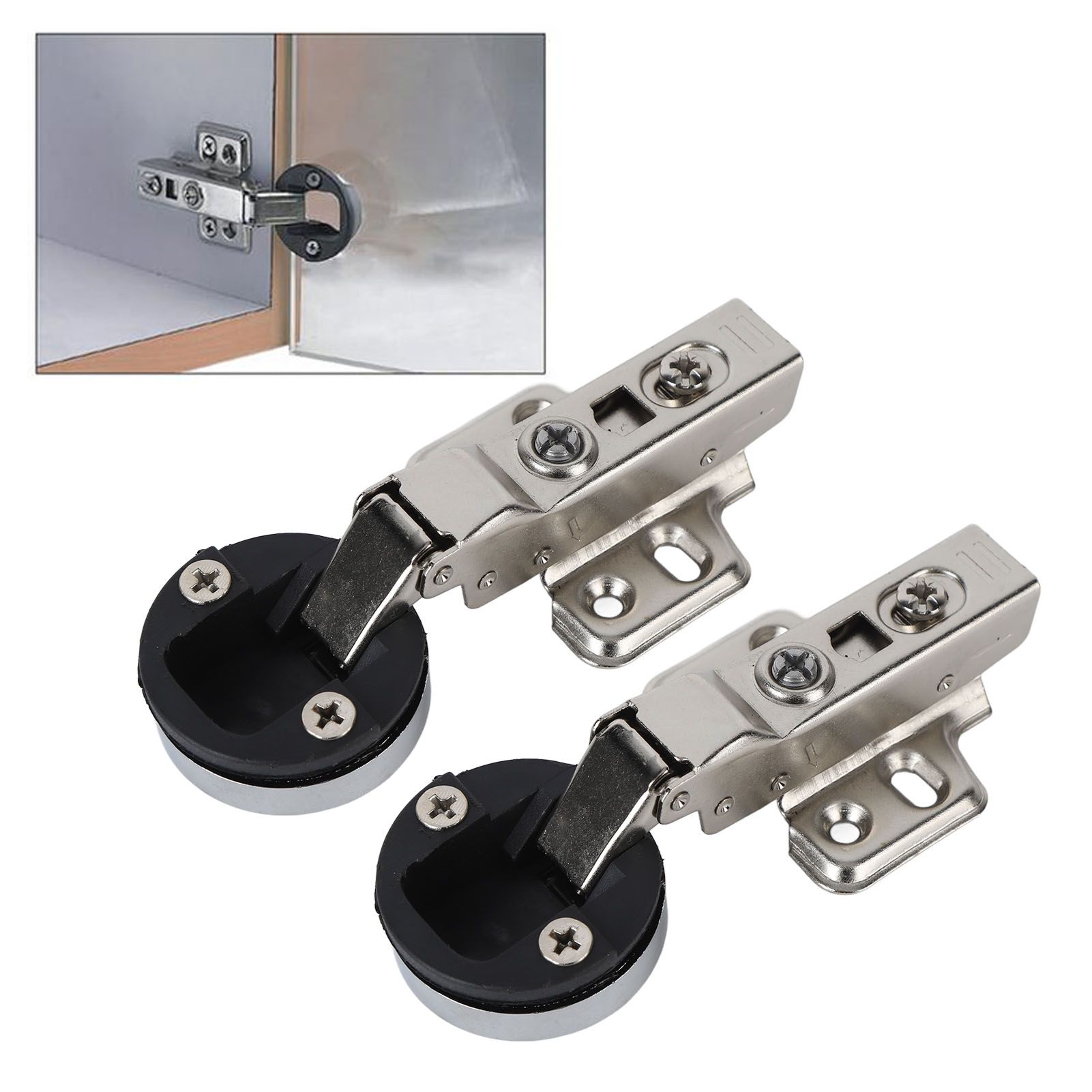 2Set Stainless Steel 201 Cabinet Glass Door Hinge 35 Cup Glass Door Damping view 12