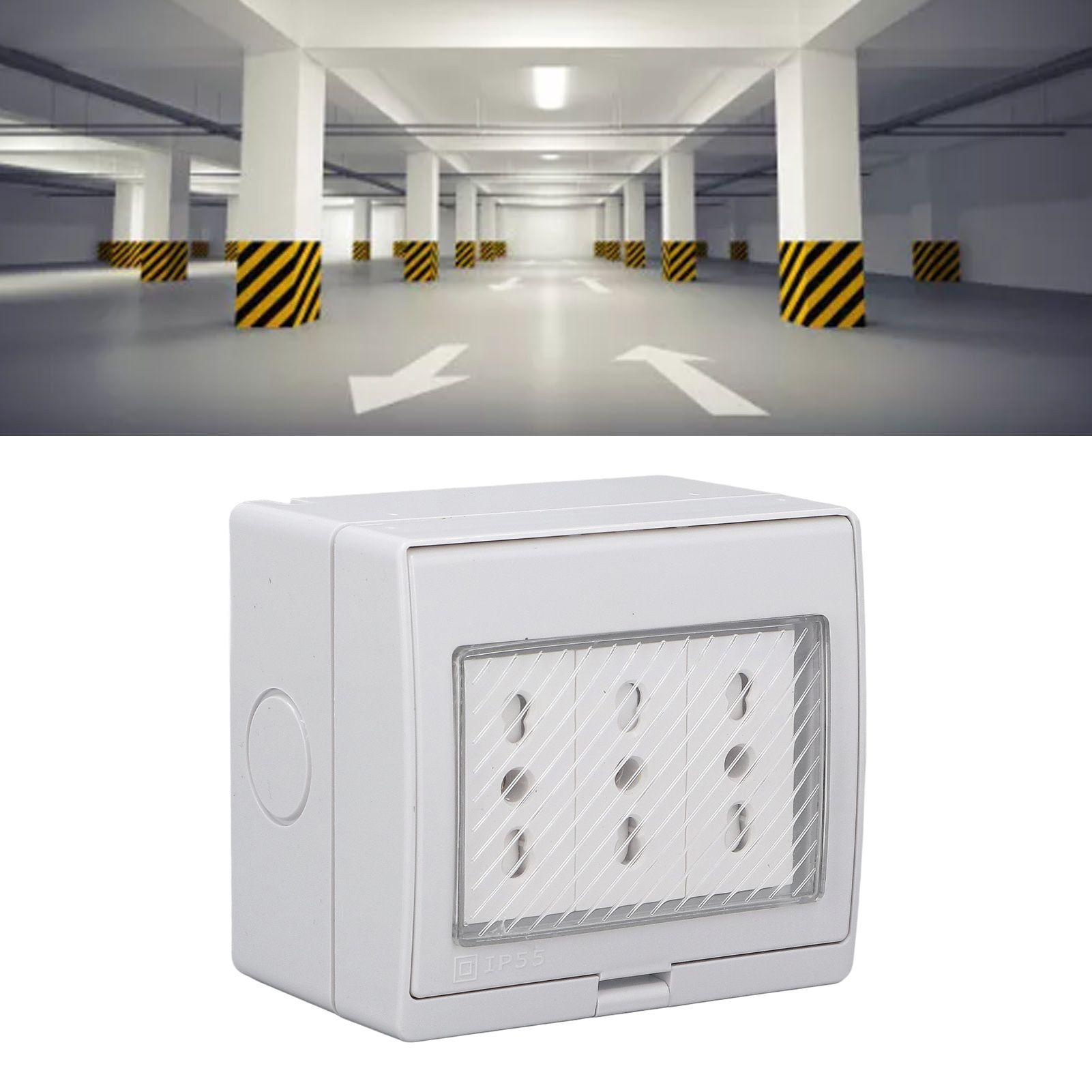 Waterproof Wall Socket IP55 Dustproof Flame Retardant Housing 3 Port Wall view 11