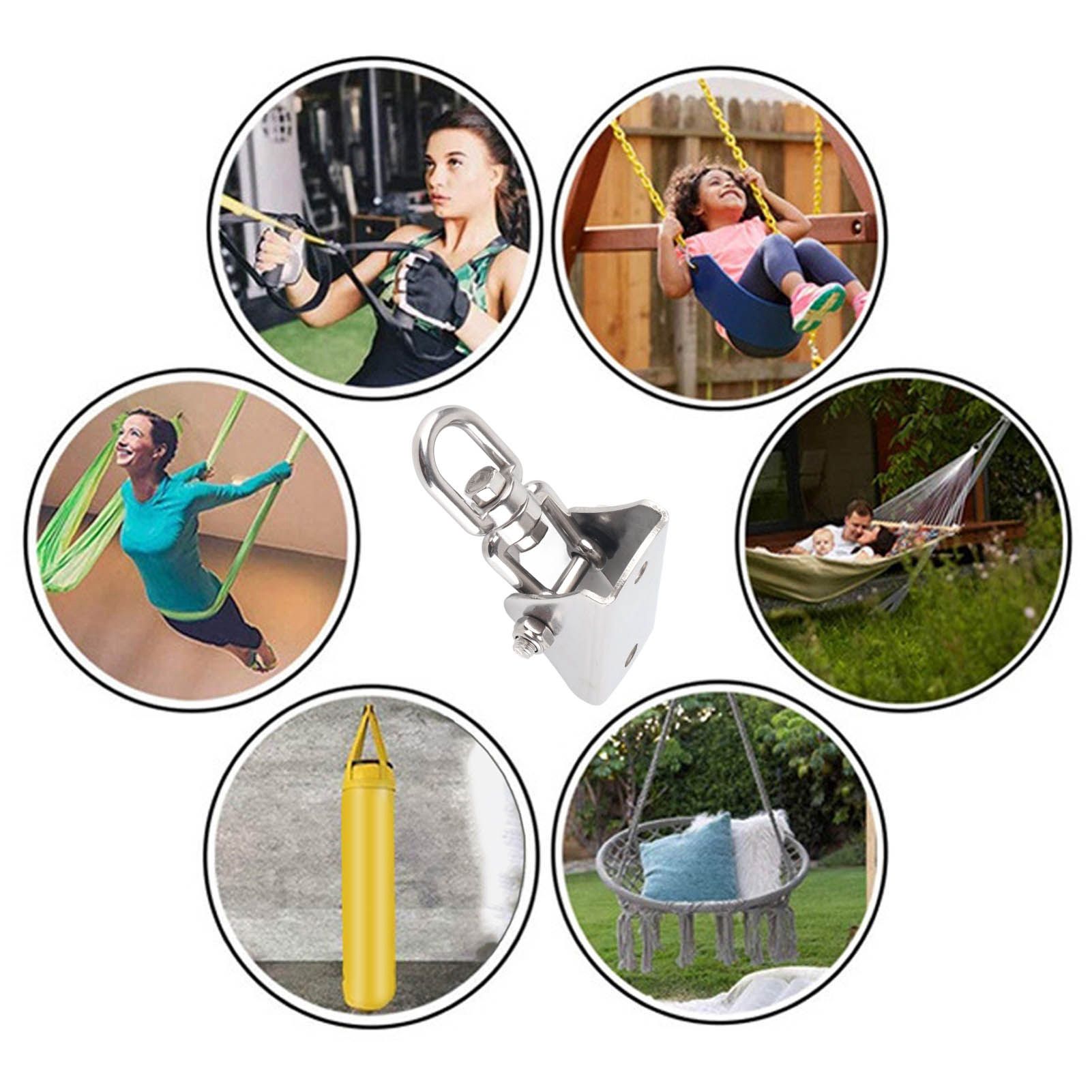 Hammock Hanging Kit Stainless Steel Heavy Duty Swing Hanger 360 Degree Rotate view 12