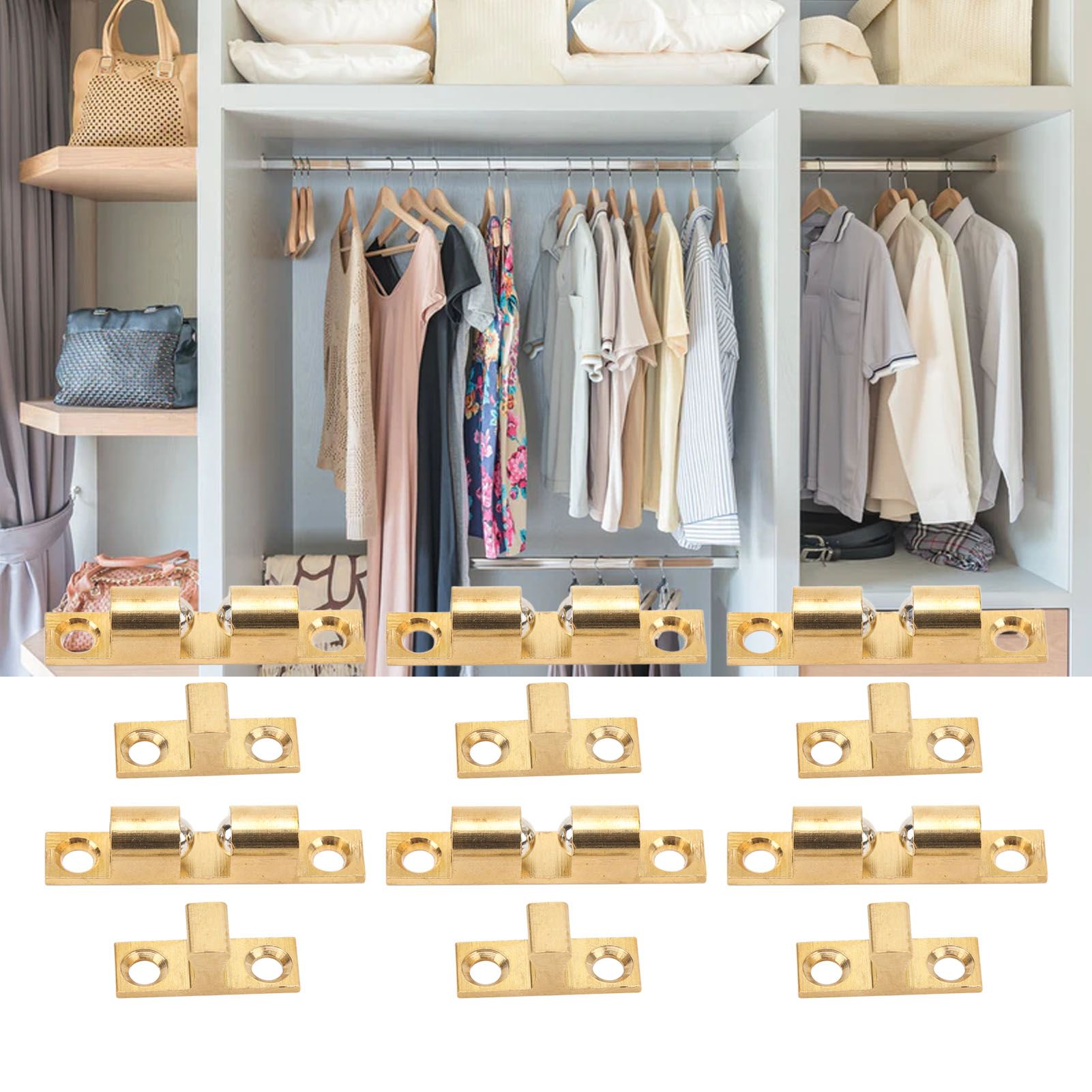6 Set Cabinet Door Catch Brass Cabinet Door Closet Ball Tension Catch Latch view 11