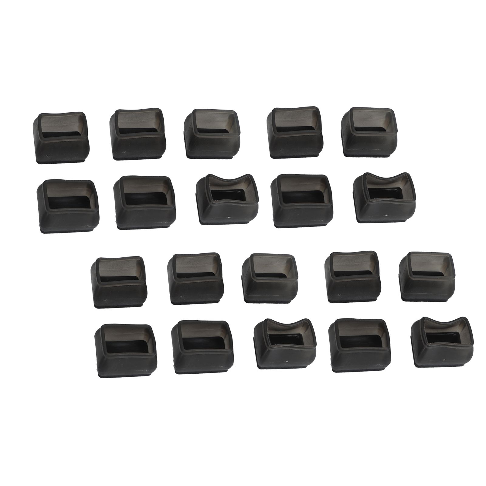 20 Pcs Chair Leg Floor Protector Rectangular Transparent Black Felt Mat view 2