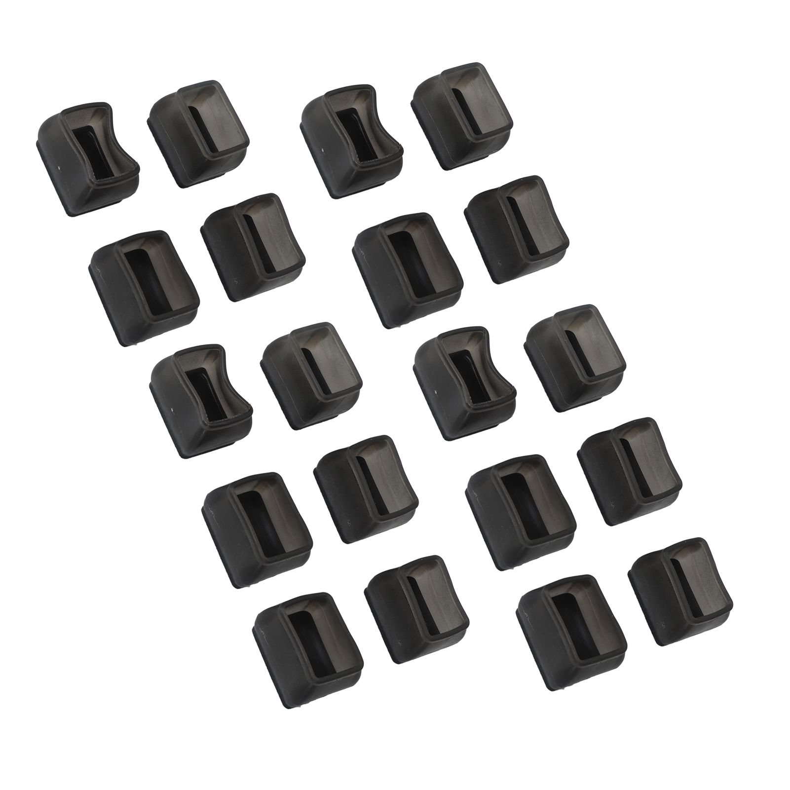 20 Pcs Chair Leg Floor Protector Rectangular Transparent Black Felt Mat view 3