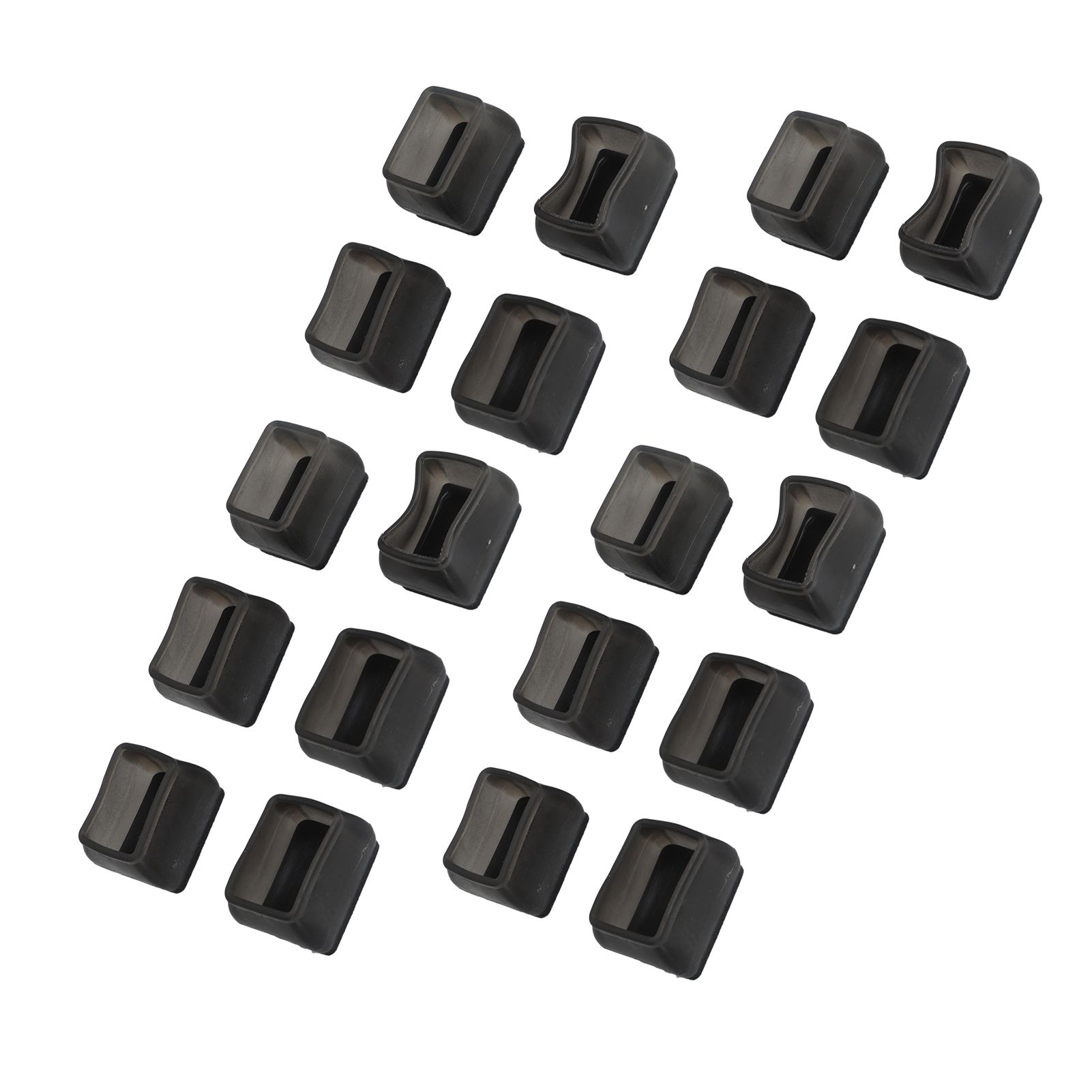 20 Pcs Chair Leg Floor Protector Rectangular Transparent Black Felt Mat view 4