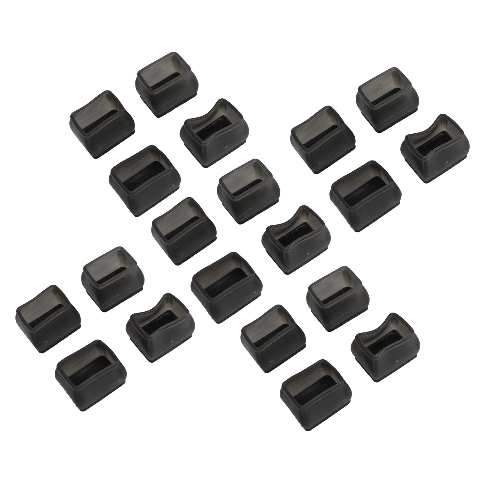 20 Pcs Chair Leg Floor Protector Rectangular Transparent Black Felt Mat view 5