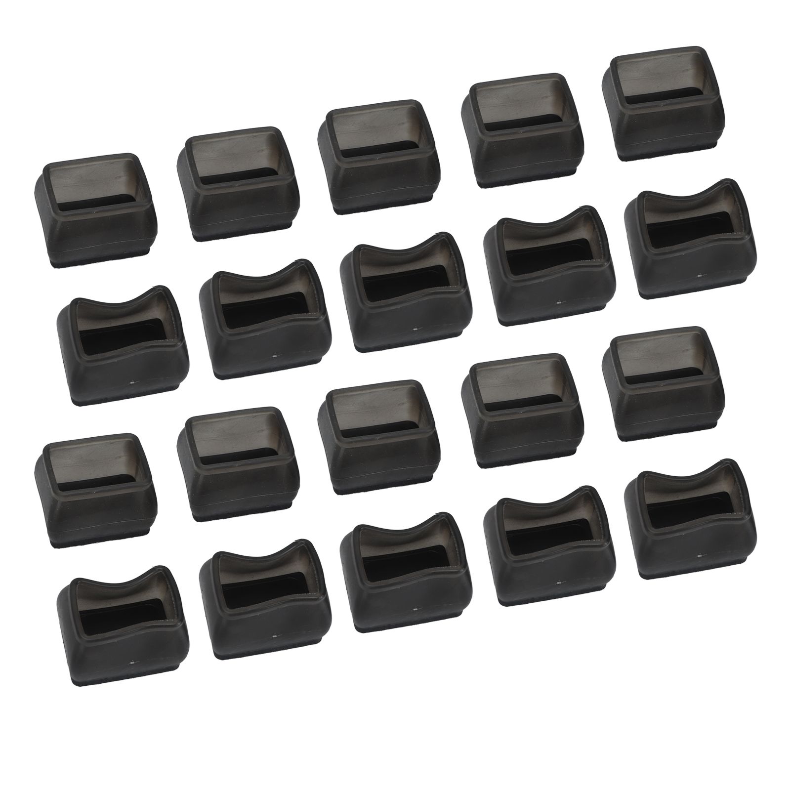20 Pcs Chair Leg Floor Protector Rectangular Transparent Black Felt Mat view 6