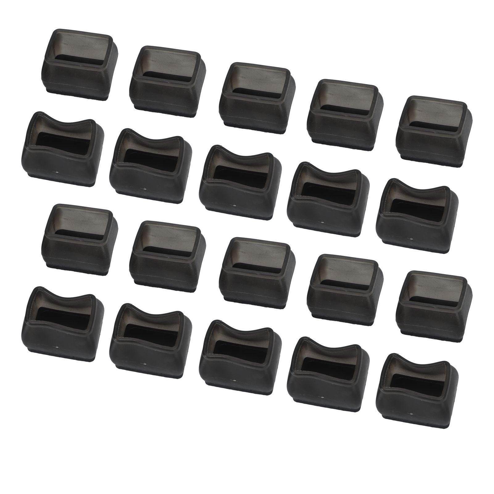 20 Pcs Chair Leg Floor Protector Rectangular Transparent Black Felt Mat view 7