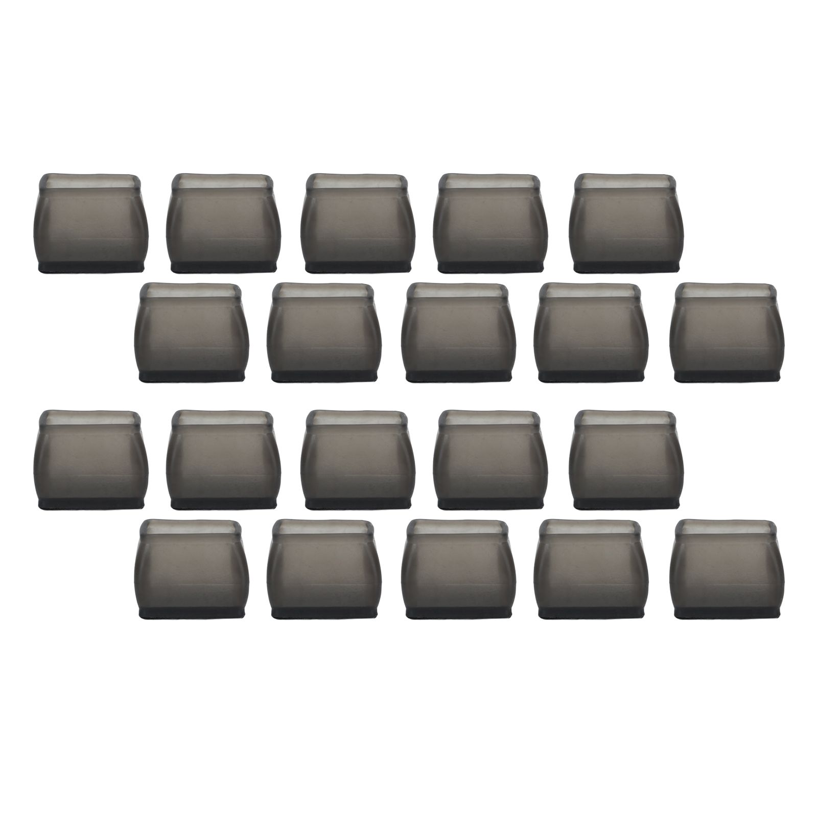 20 Pcs Chair Leg Floor Protector Rectangular Transparent Black Felt Mat view 8