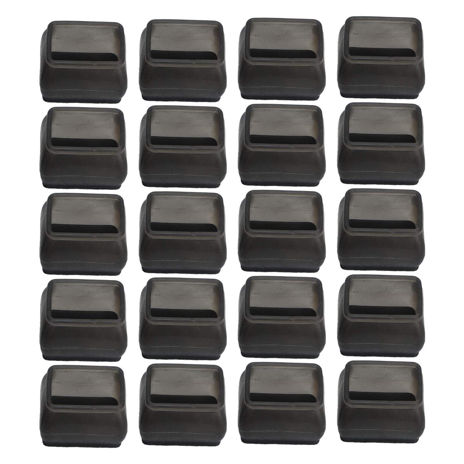 20 Pcs Chair Leg Floor Protector Rectangular Transparent Black Felt Mat view 9
