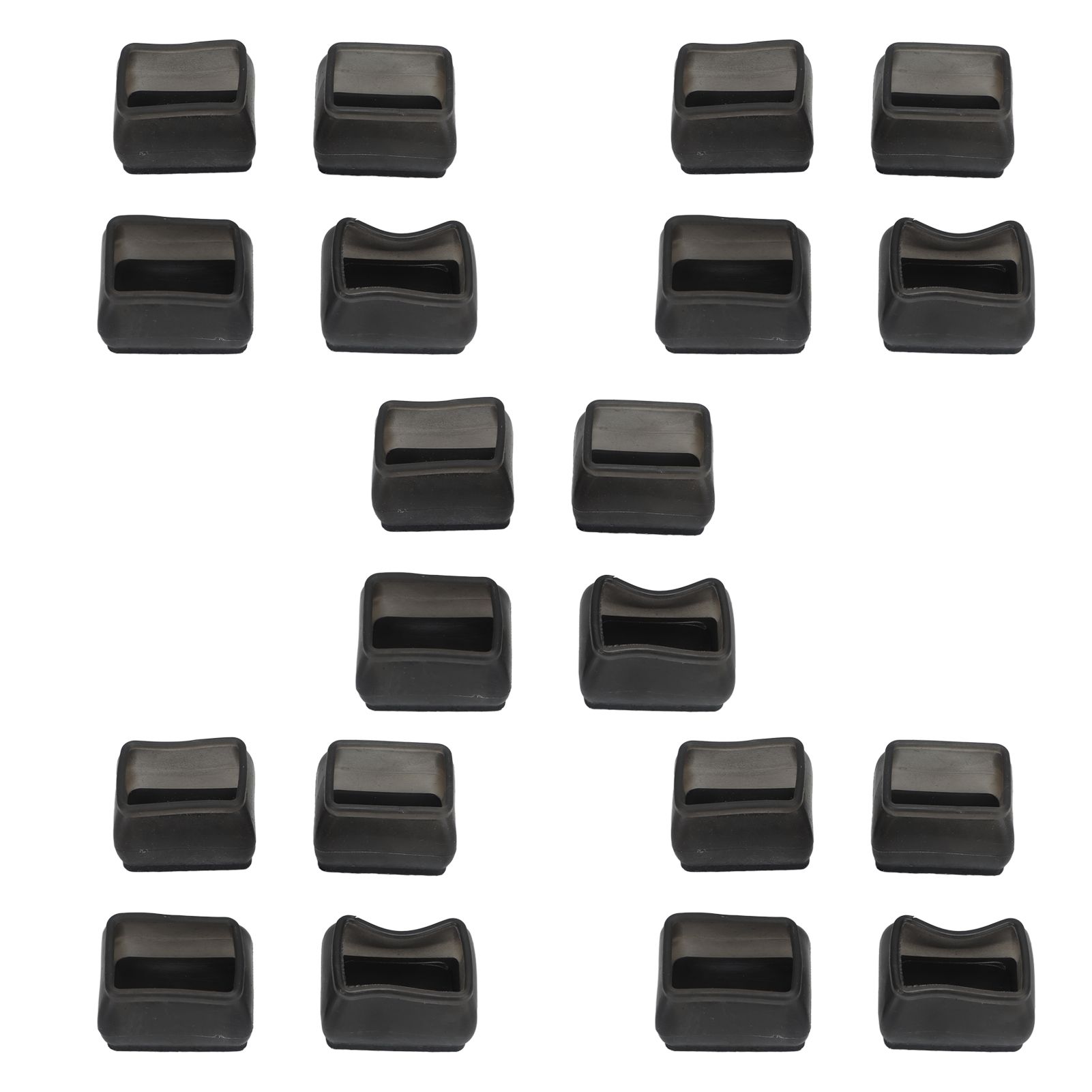 20 Pcs Chair Leg Floor Protector Rectangular Transparent Black Felt Mat view 10