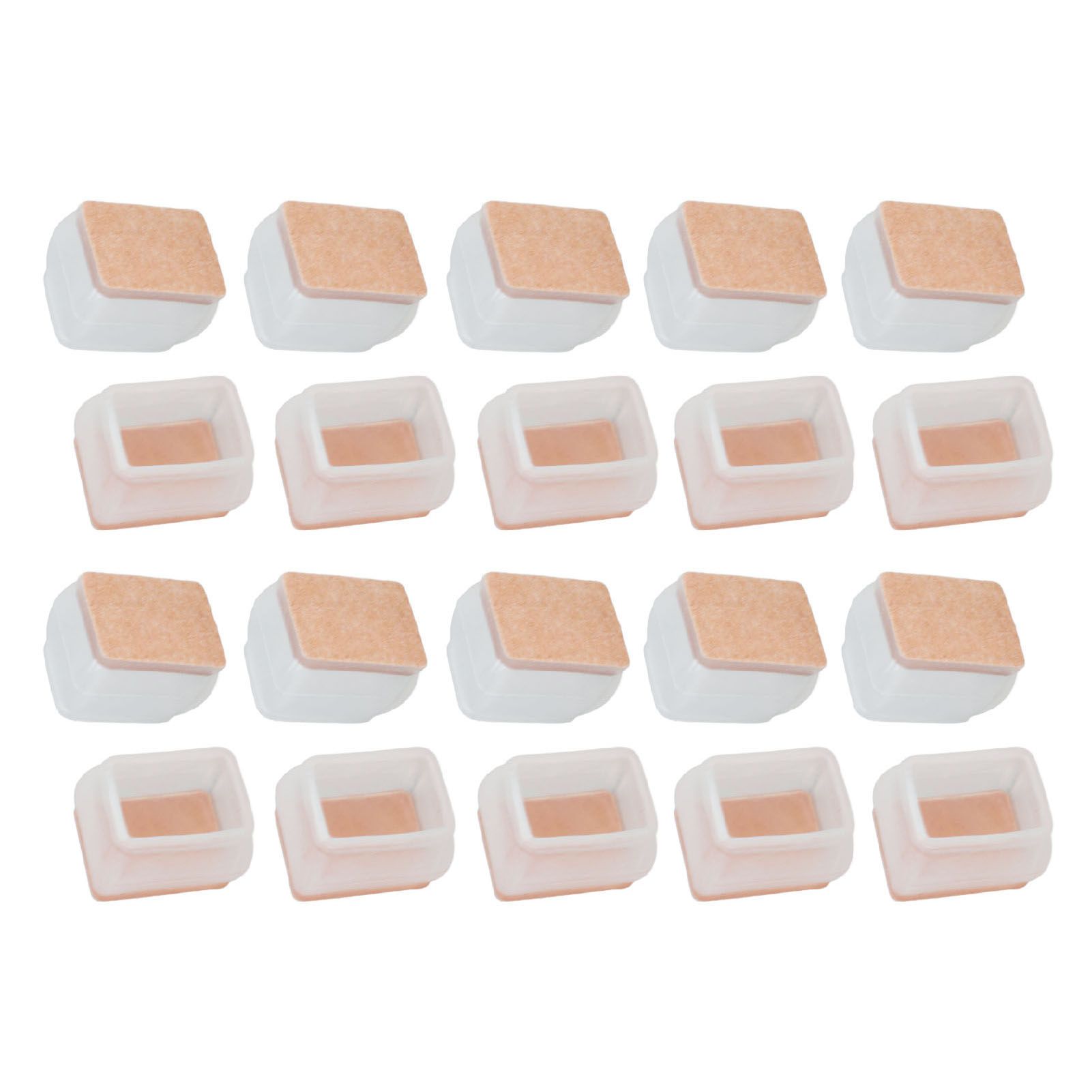 20Pcs Chair Leg Protector for Hardwood Floor Rubber Felt Furniture Pad Cover view 7
