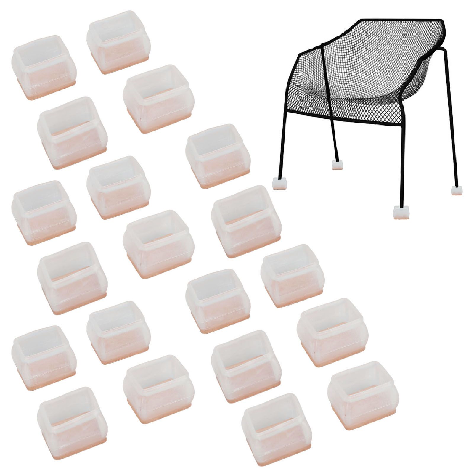 20Pcs Chair Leg Protector for Hardwood Floor Rubber Felt Furniture Pad Cover view 12