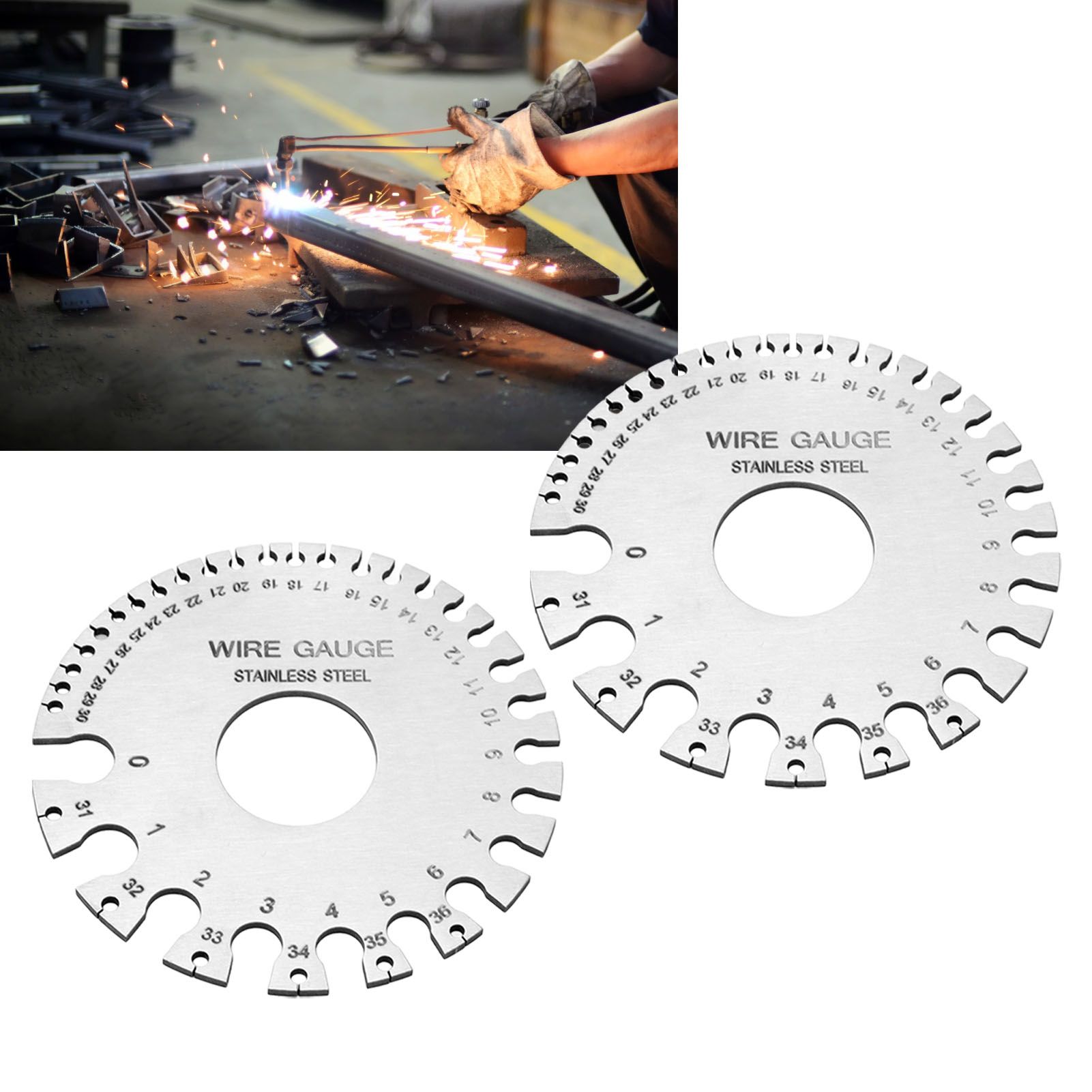 2pcs Stainless Steel Thickness Gauges Professional Standard Metal Sheets view 11