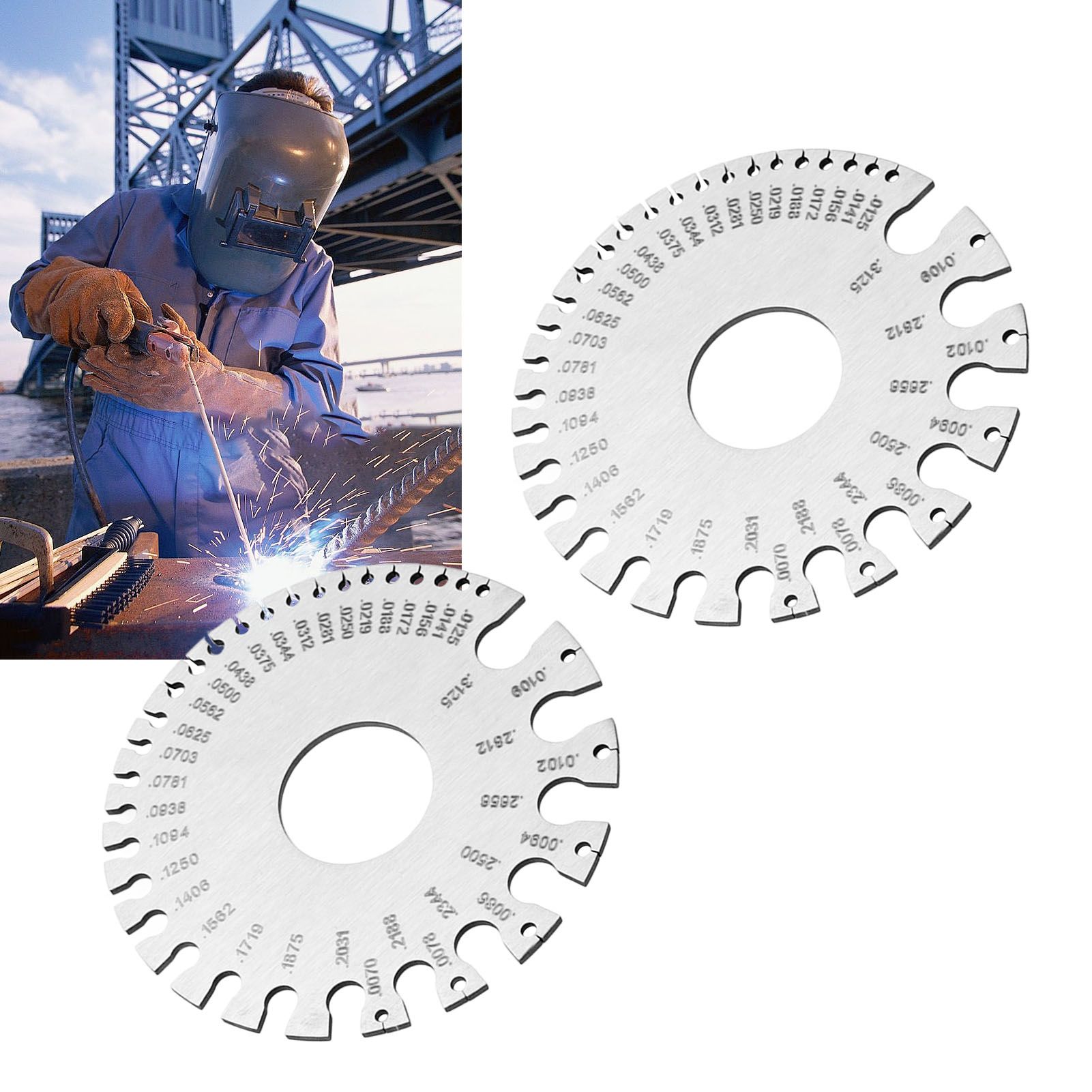 2pcs Stainless Steel Thickness Gauges Professional Standard Metal Sheets view 12