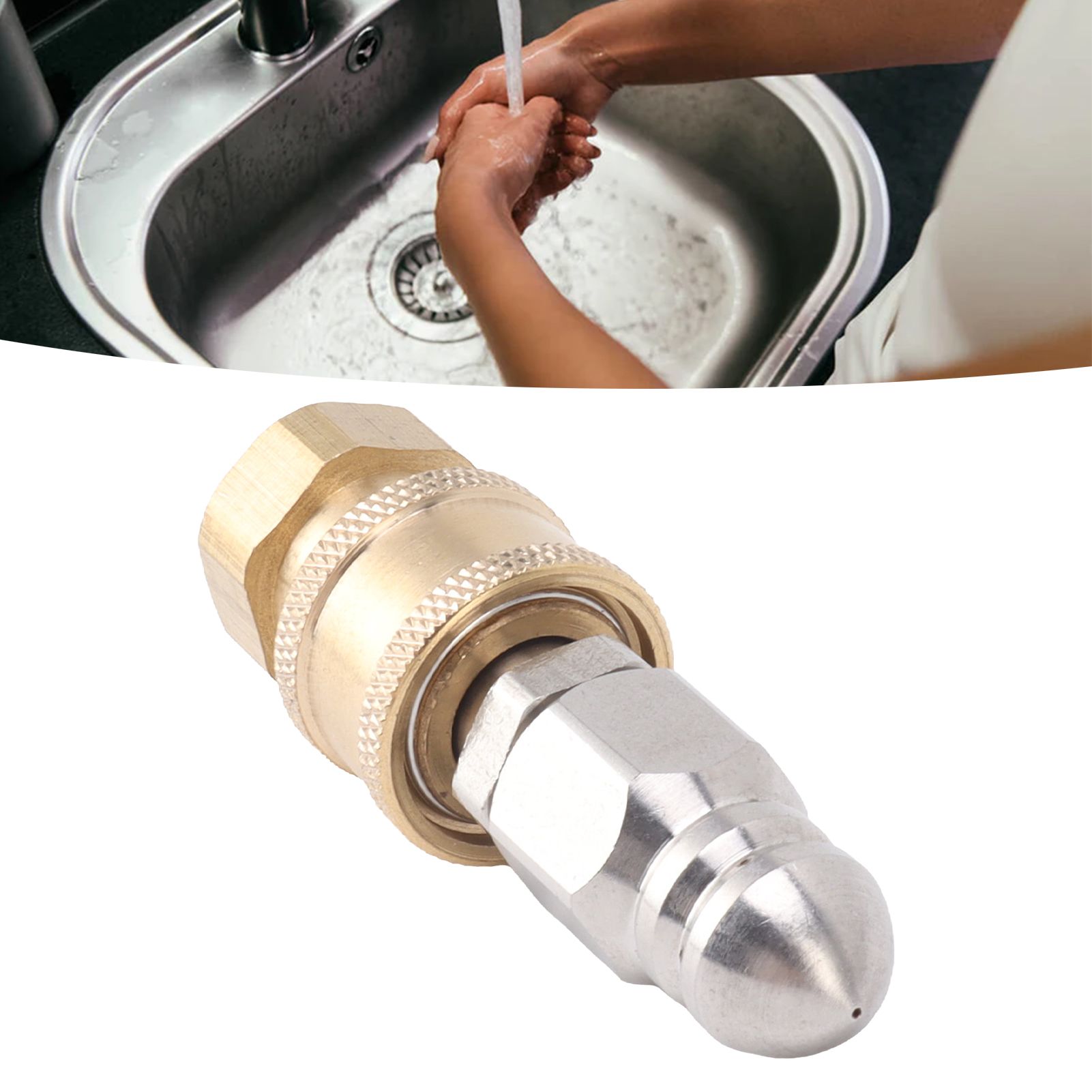 Compact Sewer Nozzle G1/4 Quick Insert Drain Hose Nozzle Pressure Washer view 12