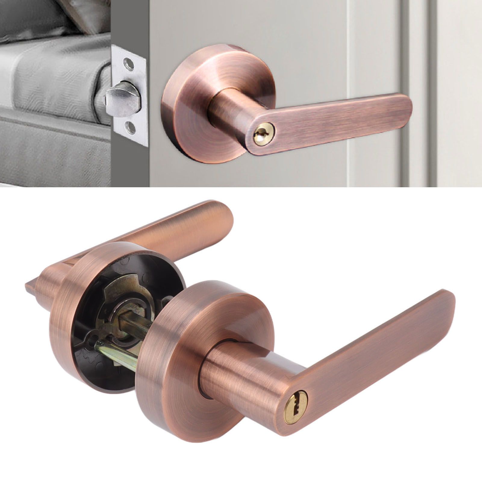 Passage Door Lever Set Aluminum Alloy Simple Modern Door Entry Lever Lock for view 11