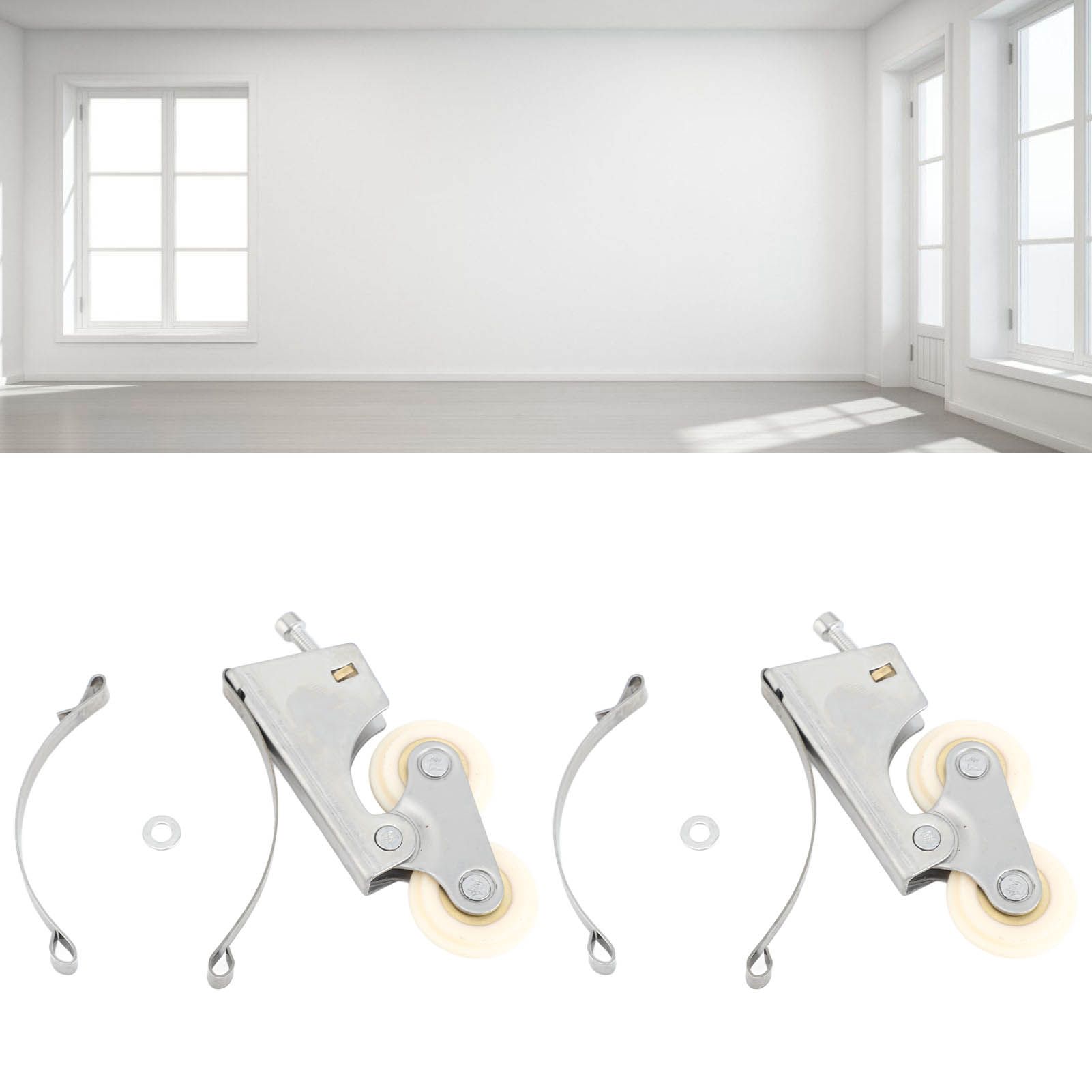 2PCS Wardrobe Pulley Stainless Steel Sliding Door Roller Wheels Waterproof view 12