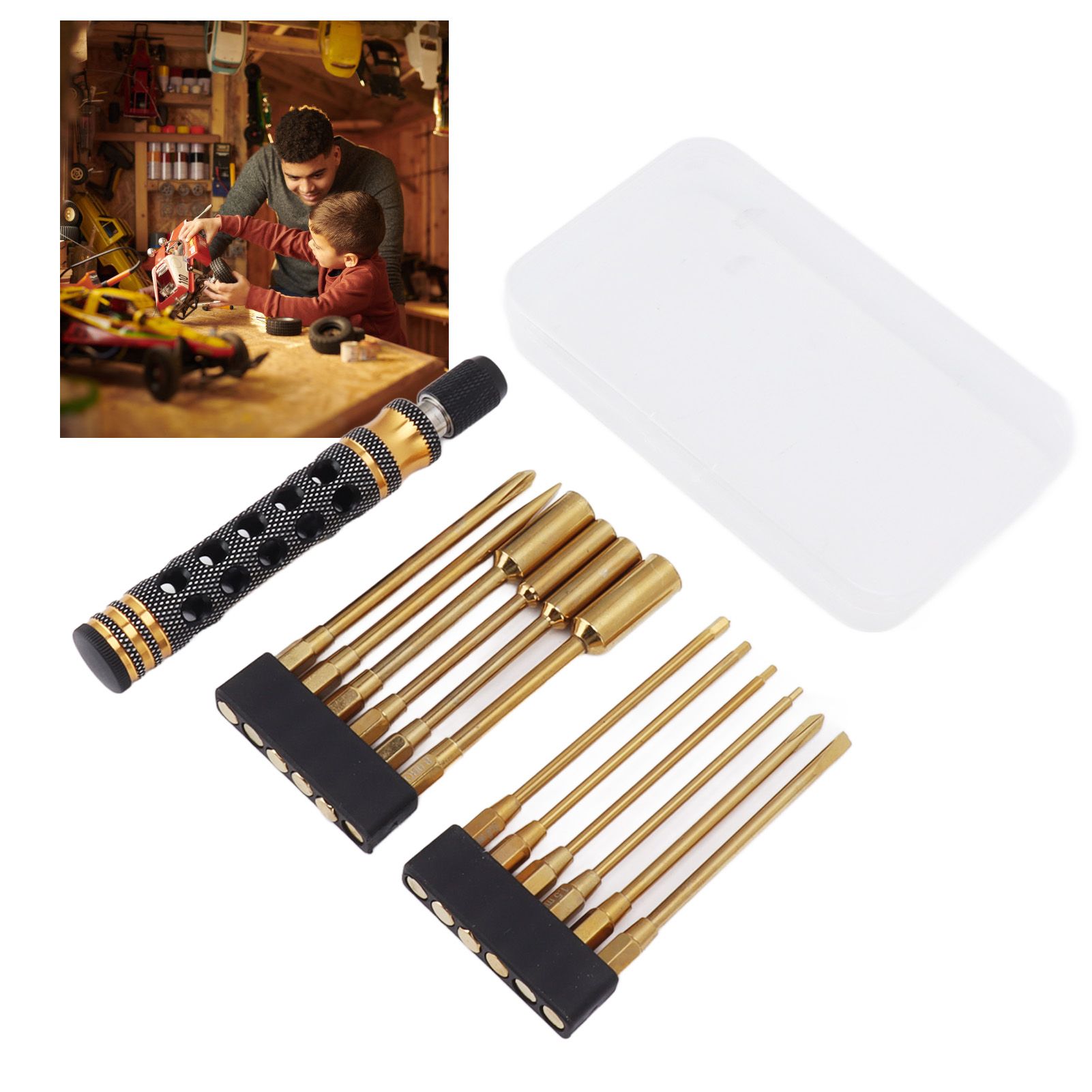 Screw Driver Repair Tool Push Type 12 in 1 Ergonomic High Toughness Multi Bit view 11
