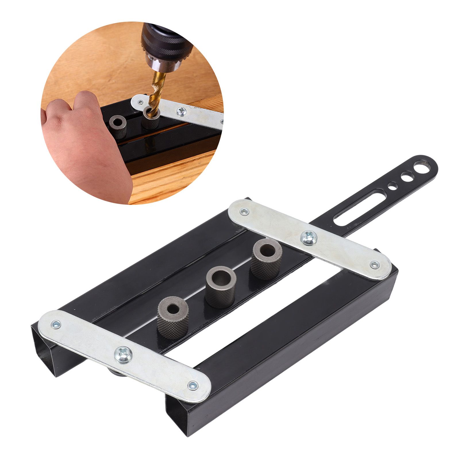 Hole Punch Locator Self Centering Doweling Jig Adjustable Drilling Guide view 12