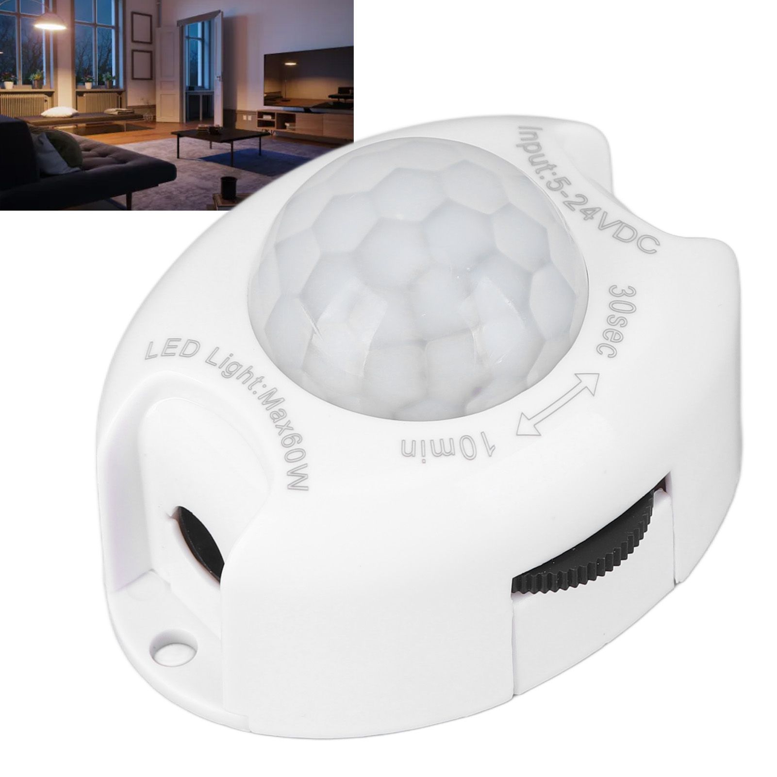 DC Plug Human Body Induction Switch Infrared Adjustable LED Light Strip view 12