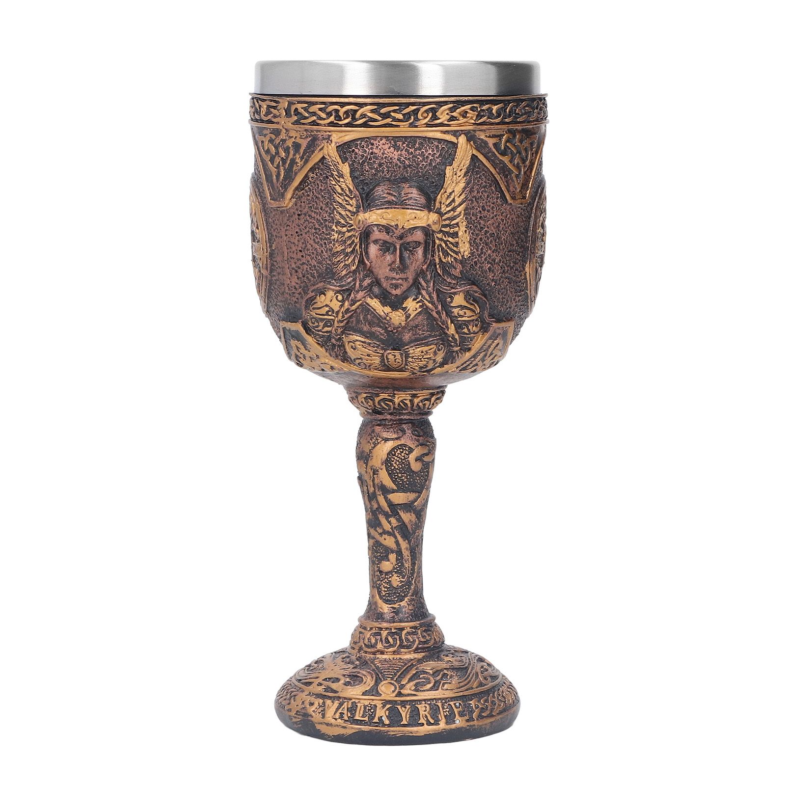 Nordic Wine Goblet Resin Shell Stainless Steel Unique Retro Beer Cup for