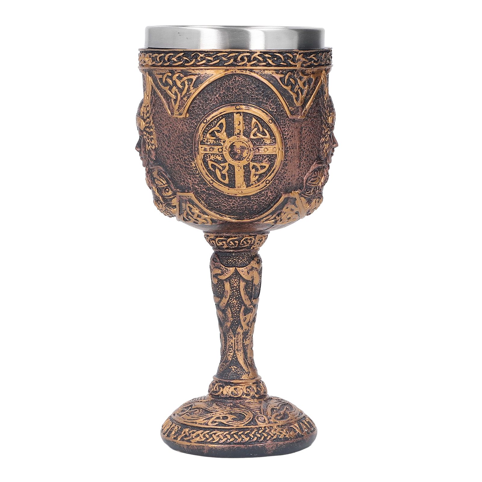 Nordic Wine Goblet Resin Shell Stainless Steel Unique Retro Beer Cup for view 2