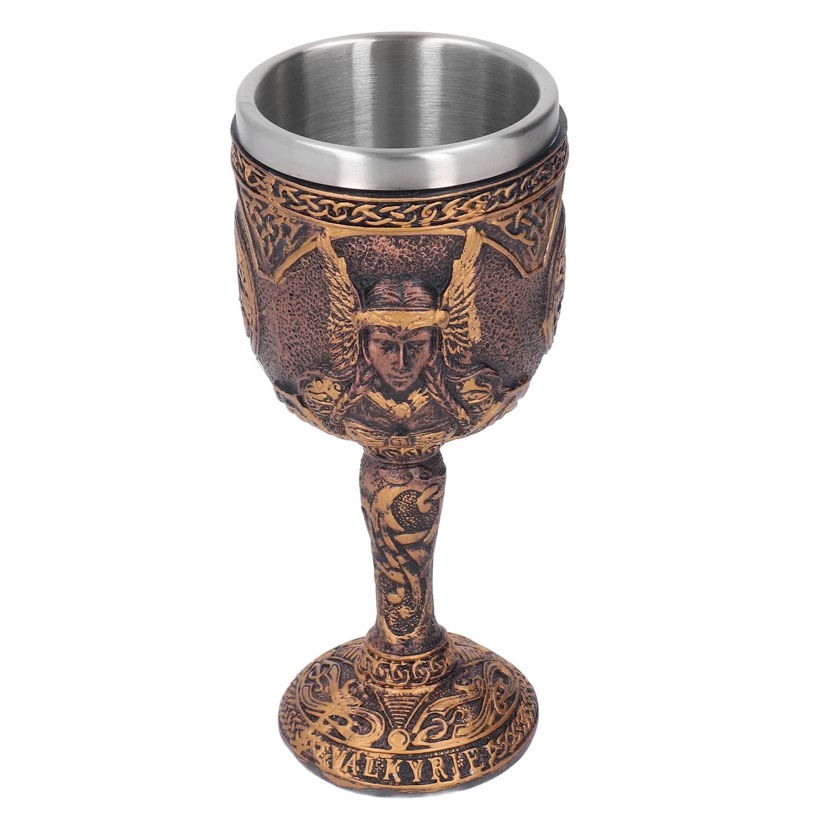Nordic Wine Goblet Resin Shell Stainless Steel Unique Retro Beer Cup for view 4