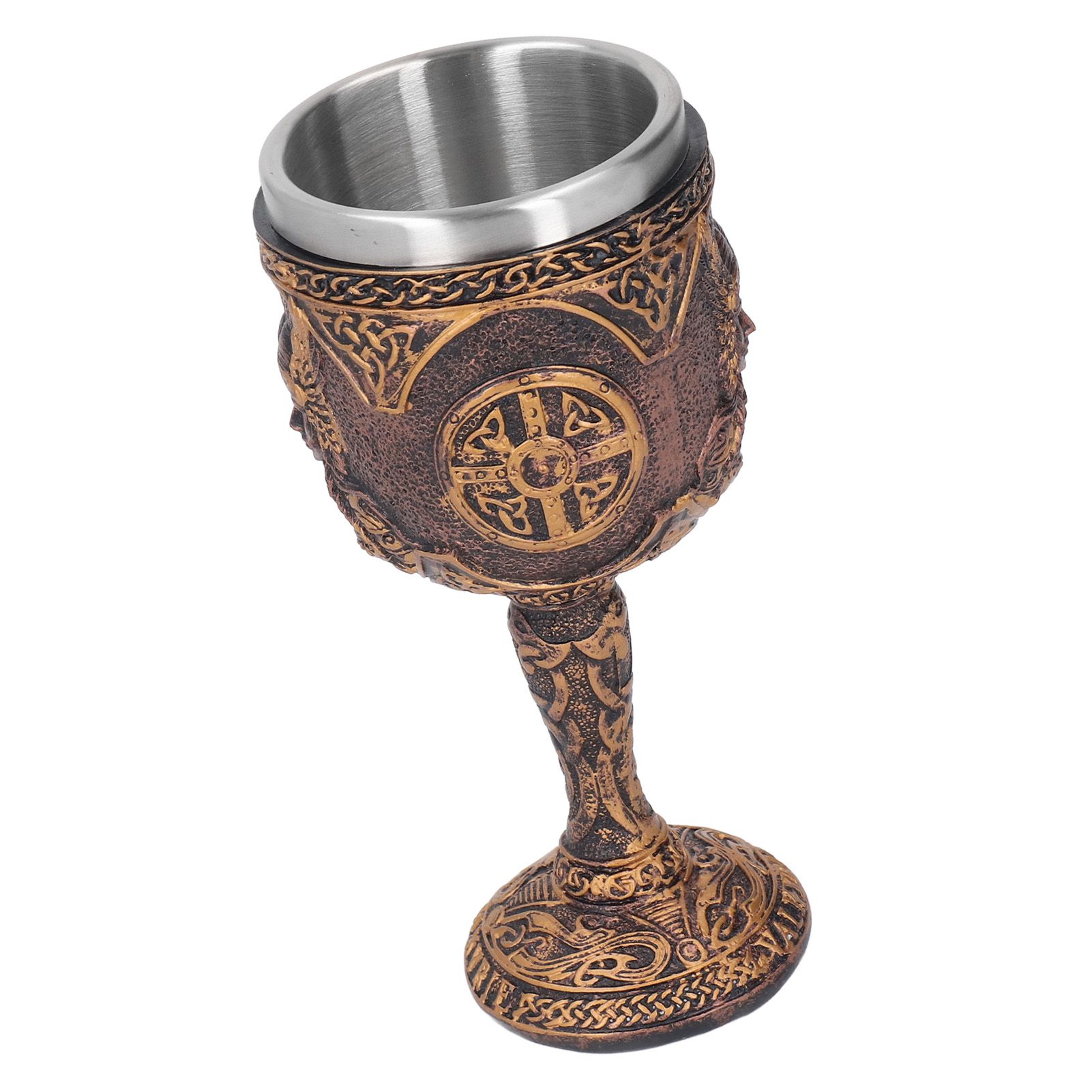 Nordic Wine Goblet Resin Shell Stainless Steel Unique Retro Beer Cup for view 5