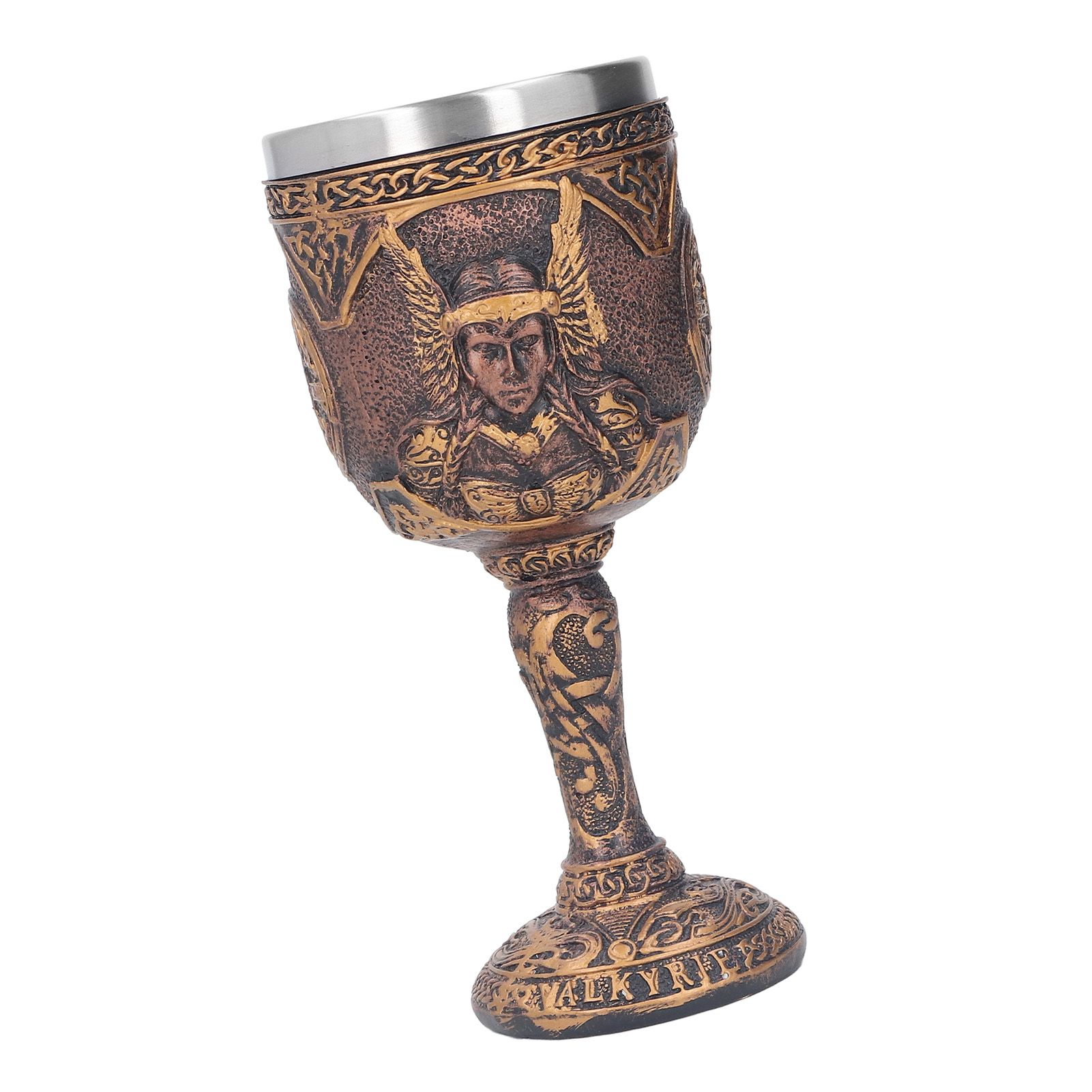 Nordic Wine Goblet Resin Shell Stainless Steel Unique Retro Beer Cup for view 9