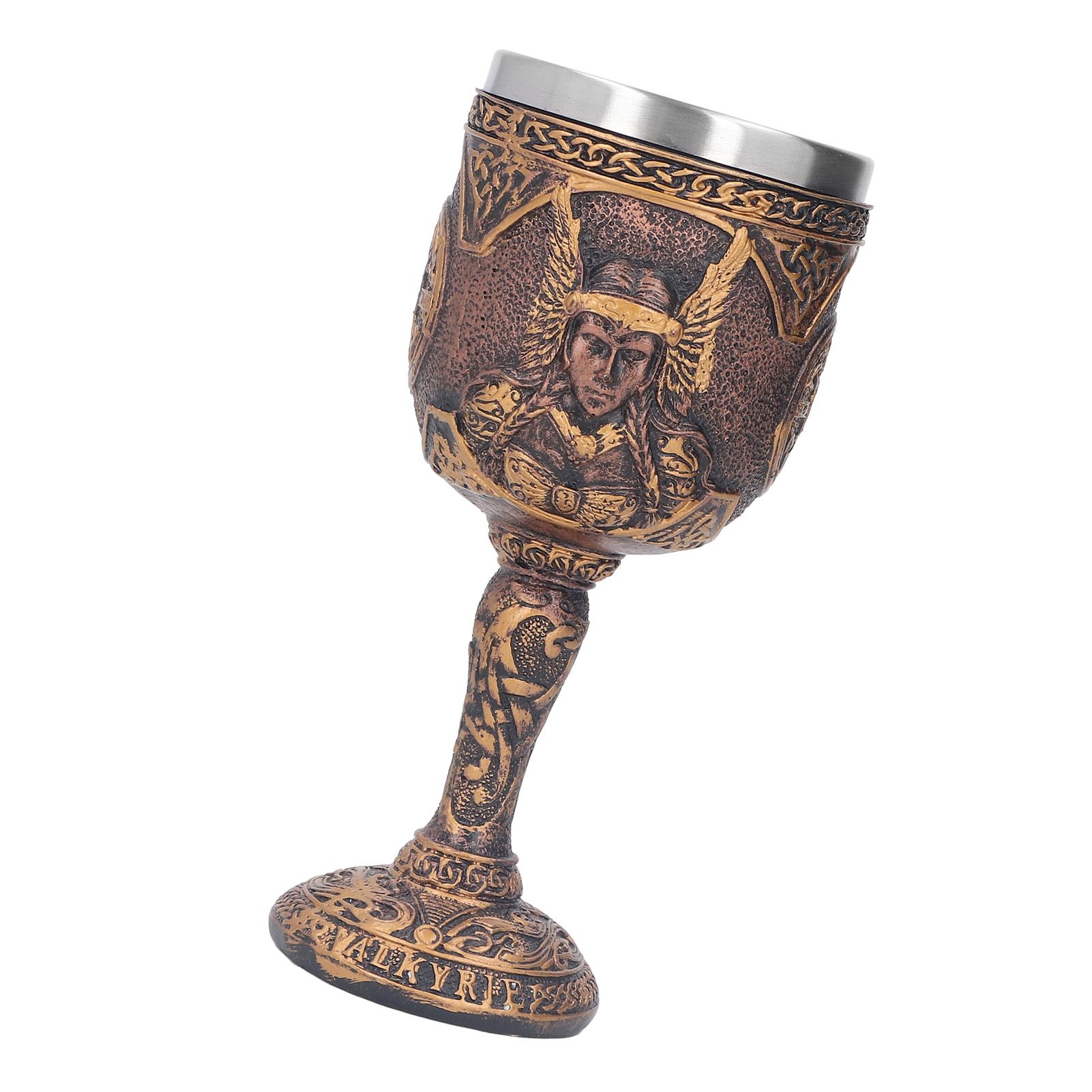 Nordic Wine Goblet Resin Shell Stainless Steel Unique Retro Beer Cup for view 10