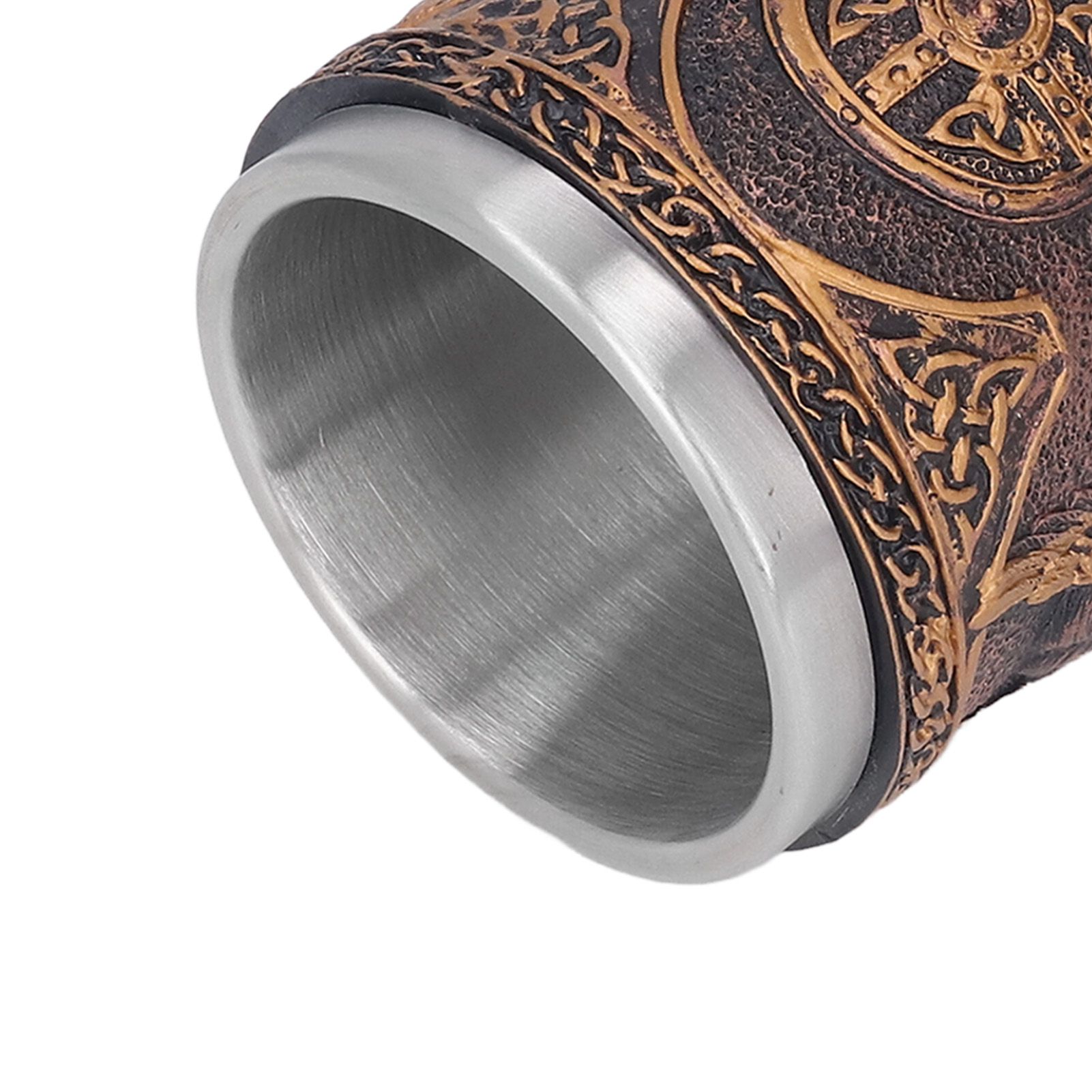 Nordic Wine Goblet Resin Shell Stainless Steel Unique Retro Beer Cup for view 14