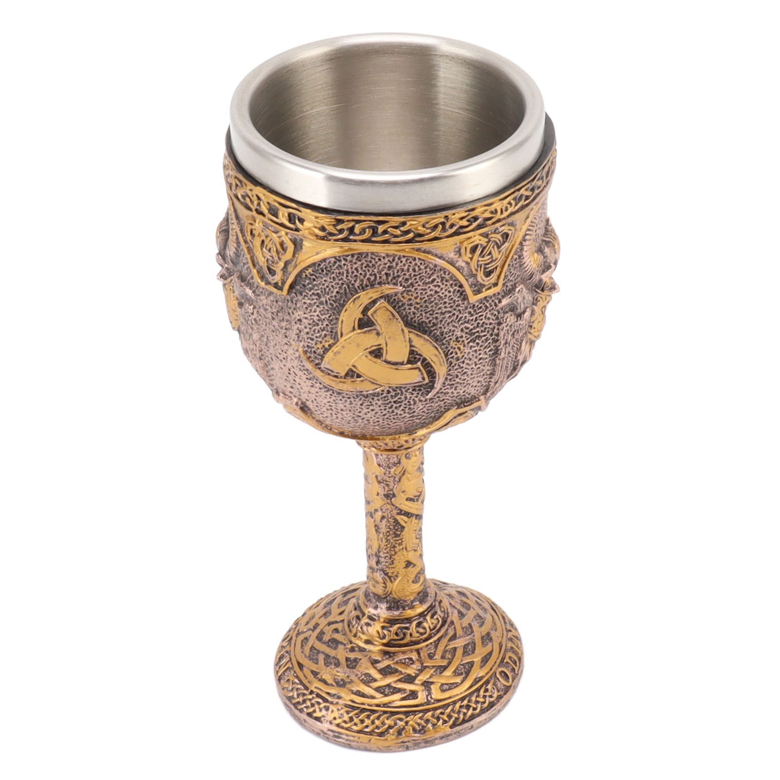 Nordic Viking Goblet Retro Resin Stainless Steel Beer Cup for Cocktails Whisky
