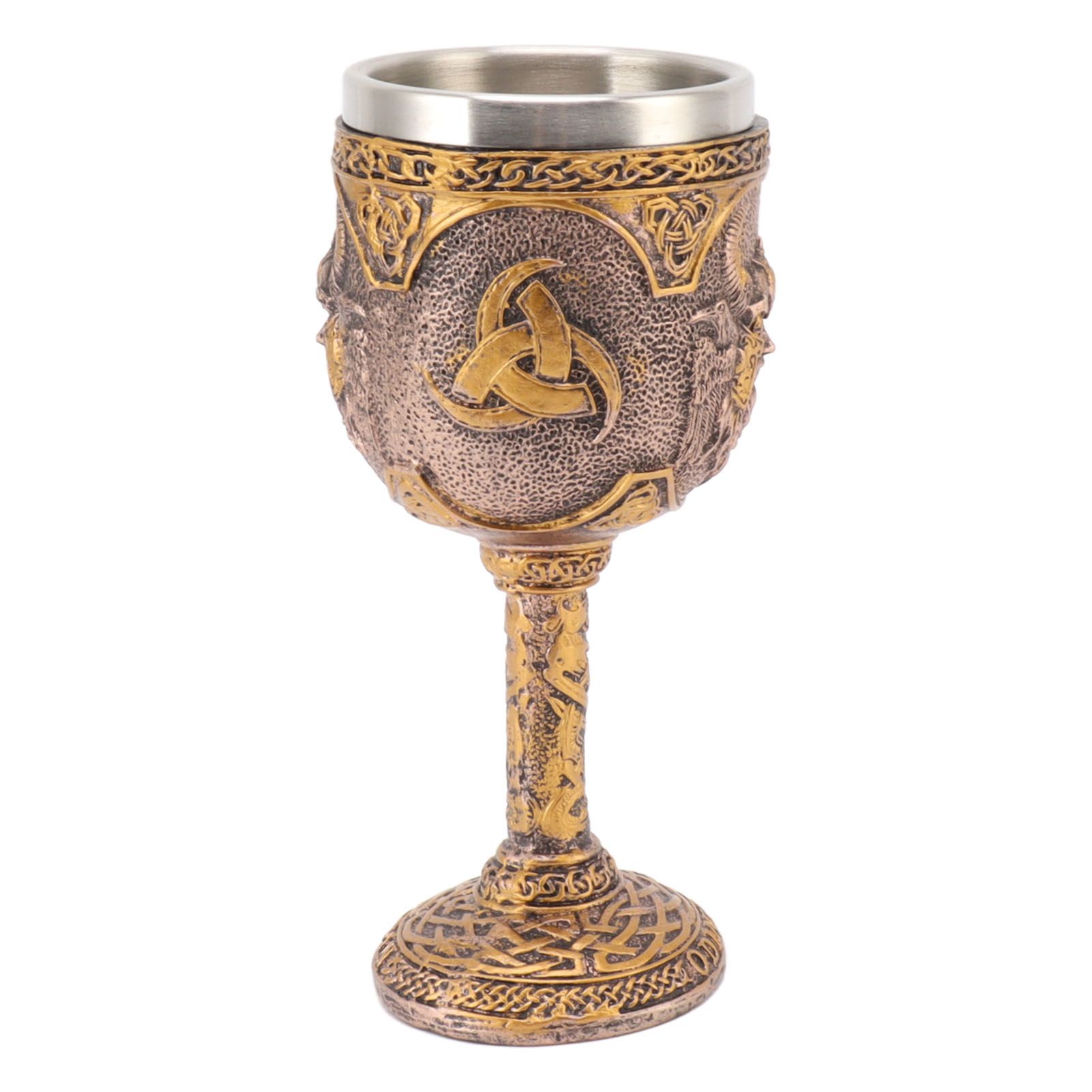 Nordic Viking Goblet Retro Resin Stainless Steel Beer Cup for Cocktails Whisky view 2