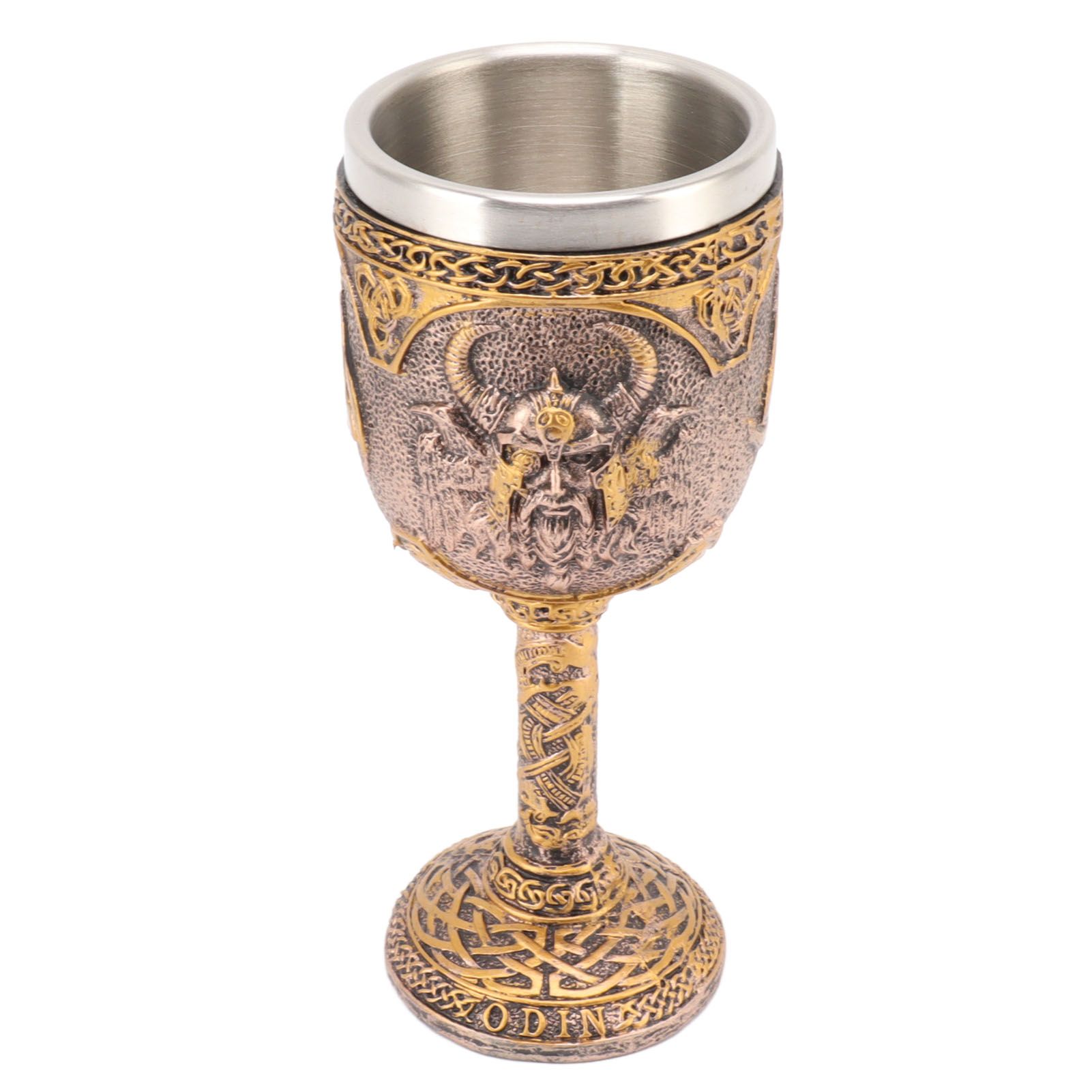 Nordic Viking Goblet Retro Resin Stainless Steel Beer Cup for Cocktails Whisky view 3