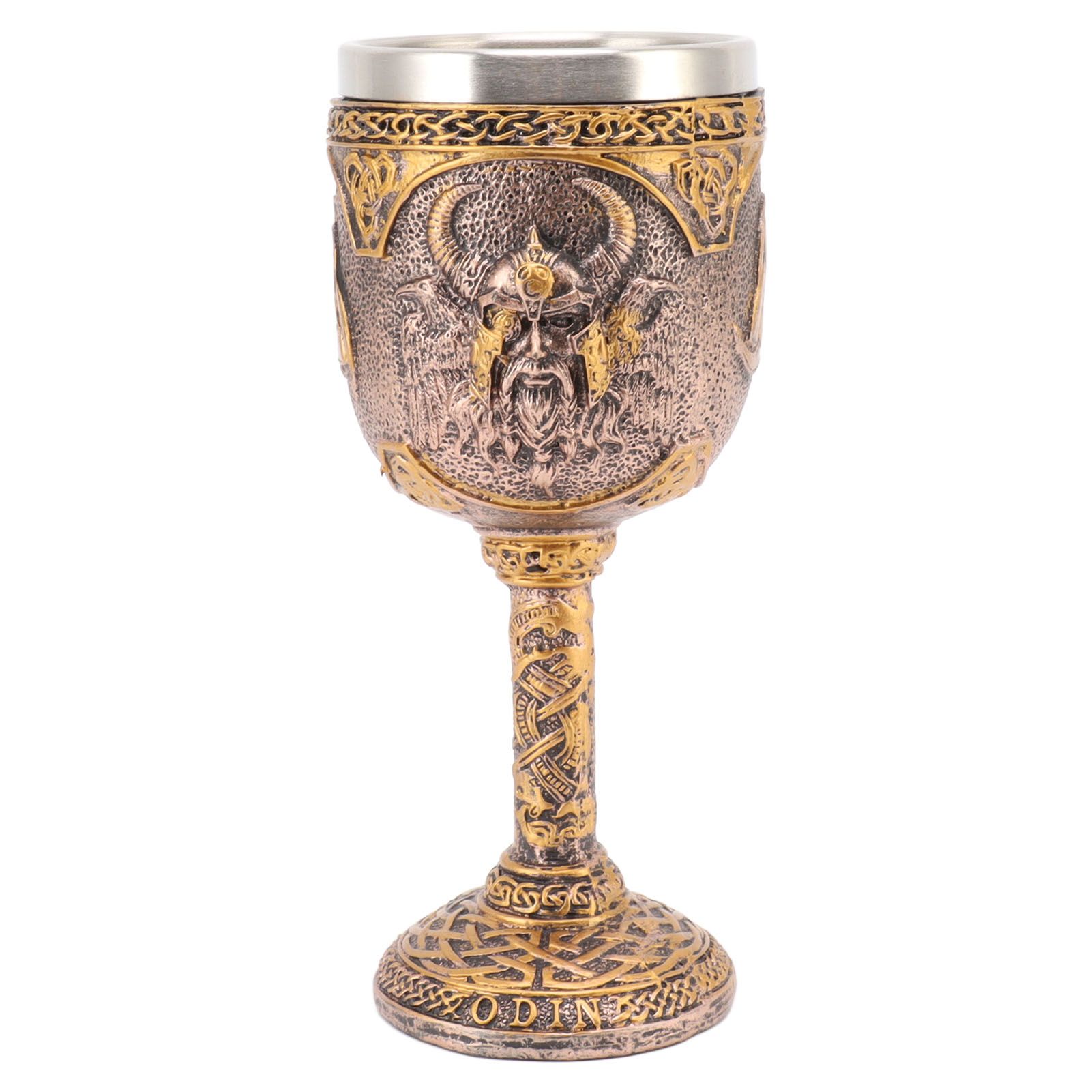 Nordic Viking Goblet Retro Resin Stainless Steel Beer Cup for Cocktails Whisky view 4