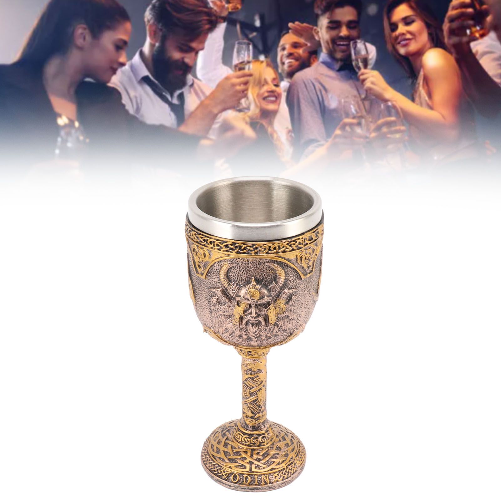 Nordic Viking Goblet Retro Resin Stainless Steel Beer Cup for Cocktails Whisky view 11