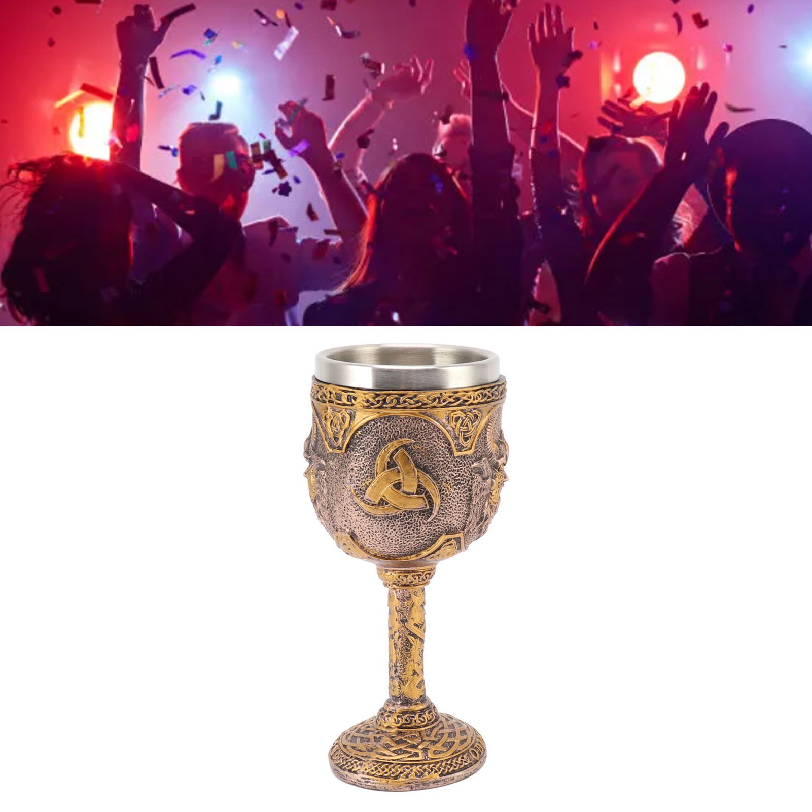 Nordic Viking Goblet Retro Resin Stainless Steel Beer Cup for Cocktails Whisky view 12